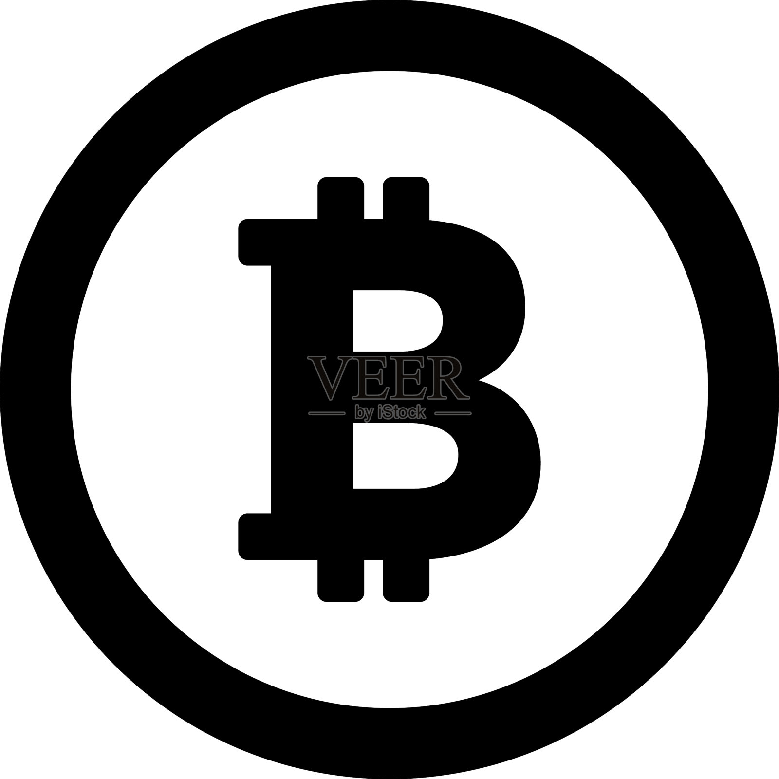 比特币图标数字加密货币符号插画图片素材