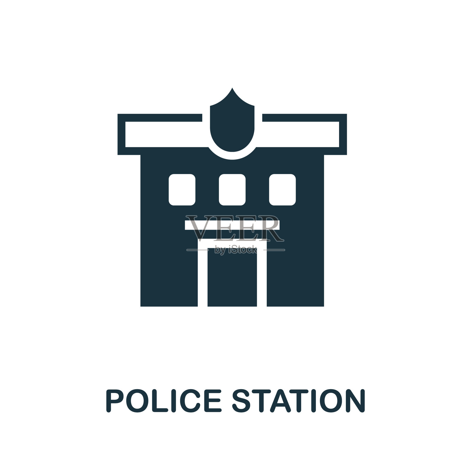 警察局图标简单的元素来自警察插画图片素材