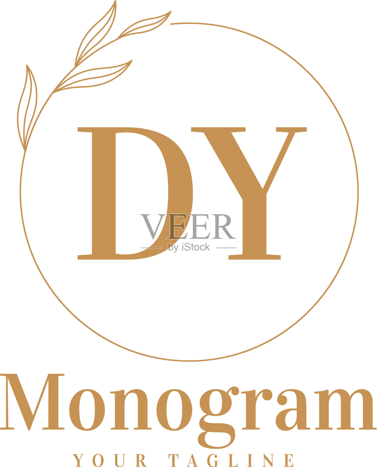 Dy最初的标志设计具有女性风格插画图片素材