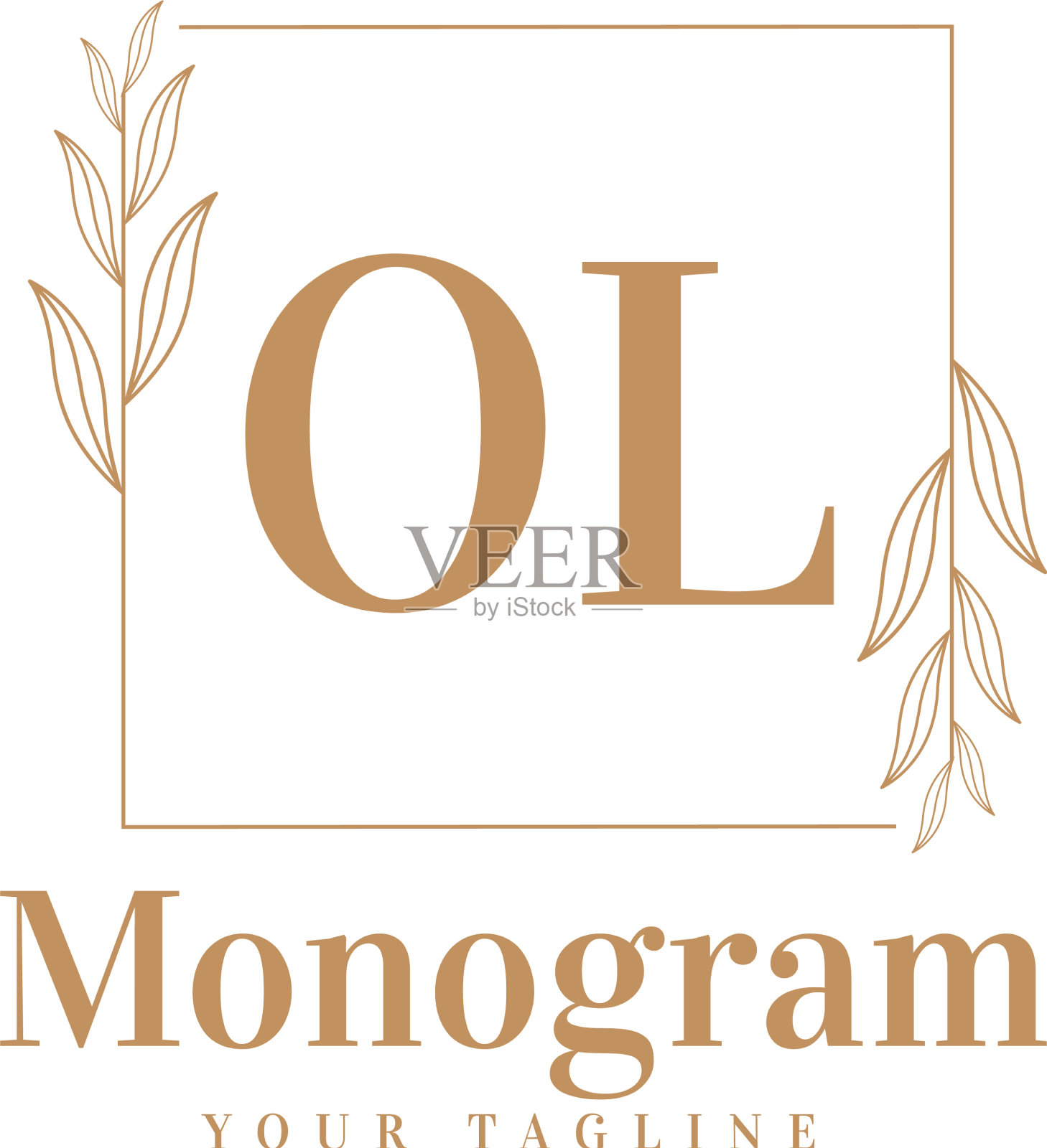 初始化一个女性风格的标志设计插画图片素材