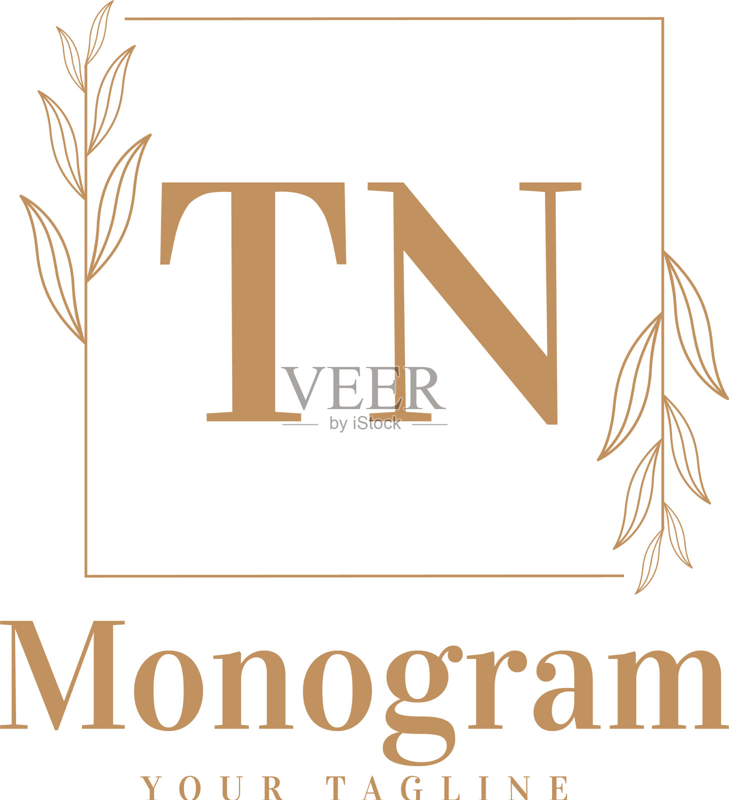 以女性风格初始化标志设计插画图片素材