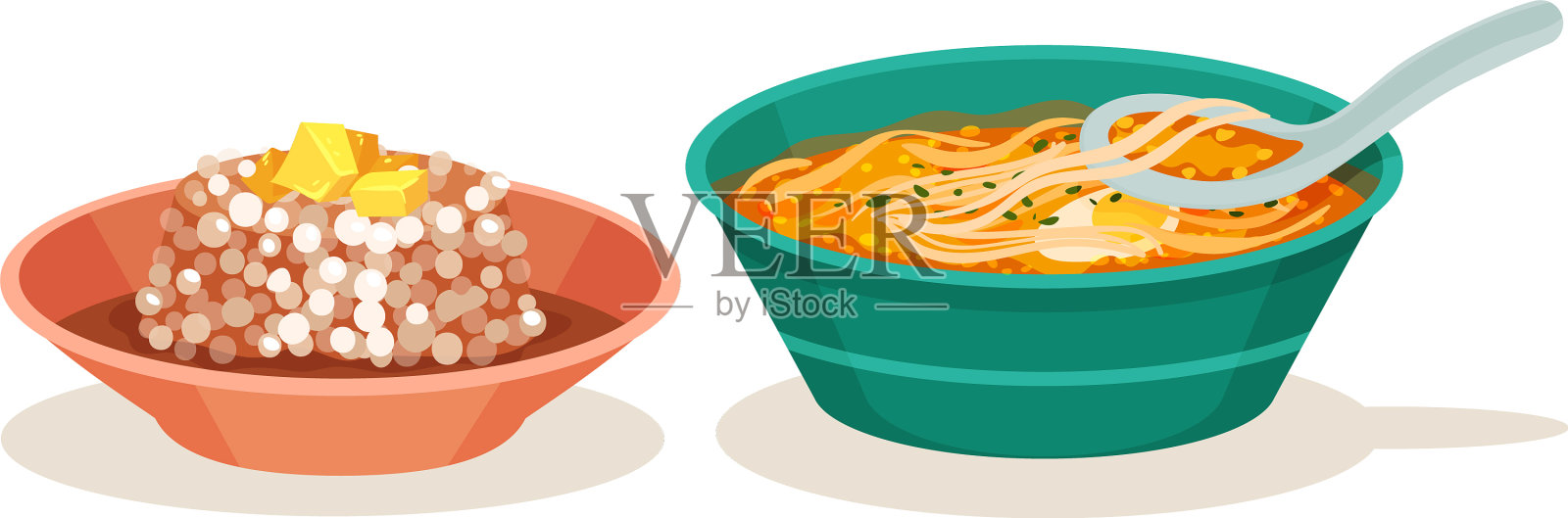马来西亚菜肴在碗中插画图片素材