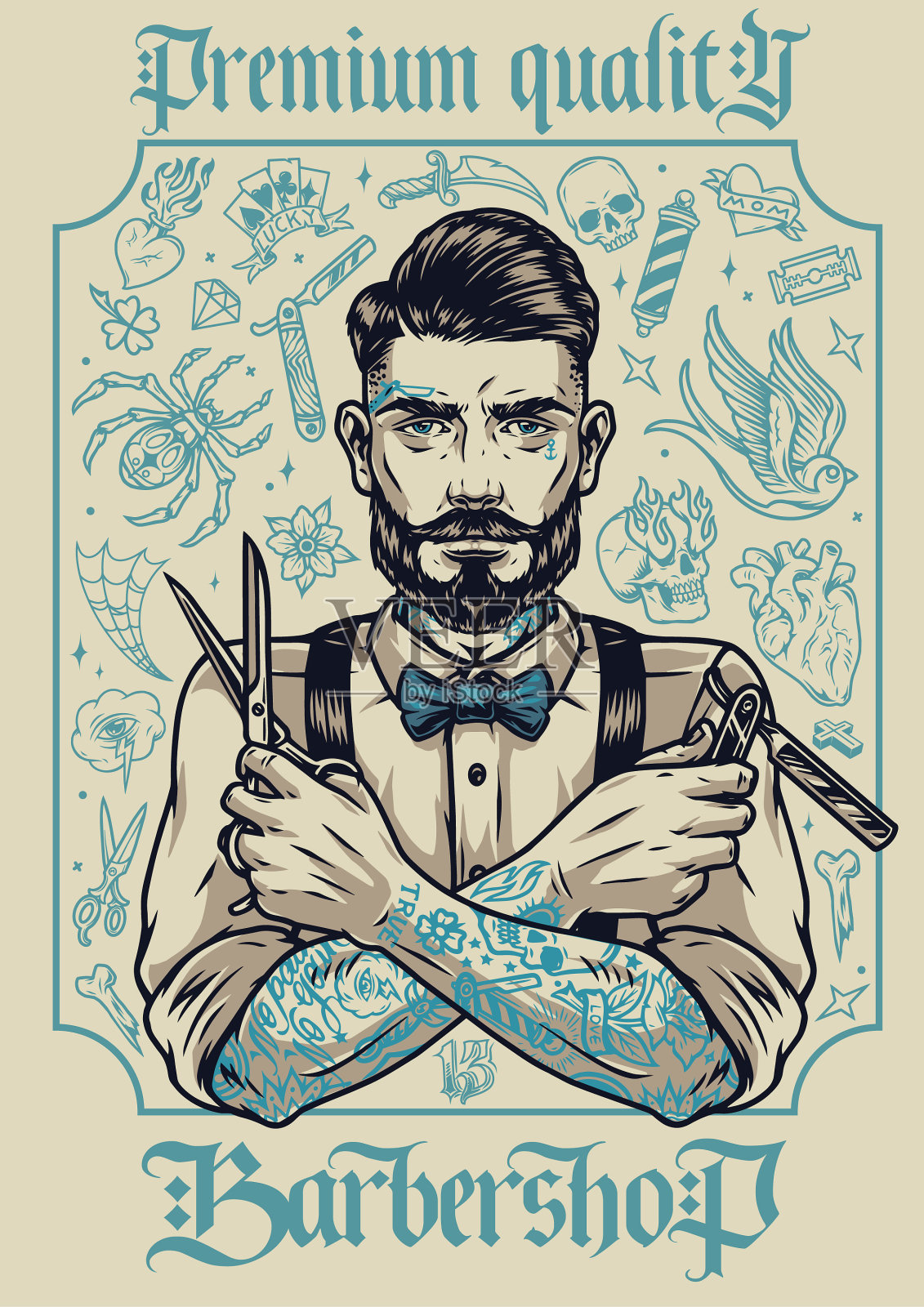 理发店的成分插画图片素材