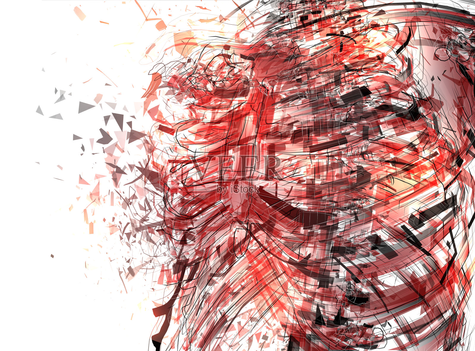 向量抽象混沌背景。“nman”u2019的脊柱和肋骨爆炸了插画图片素材