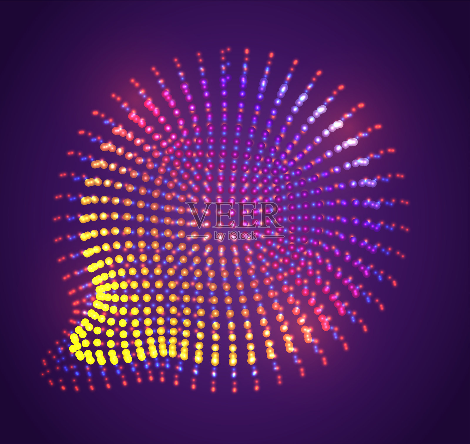 矢量发光点符号，彩虹渐变插画图片素材