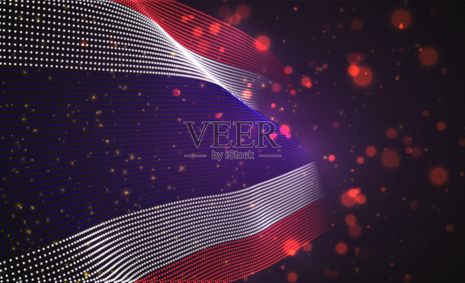 向量亮发光的国家国旗的抽象点。泰国插画图片素材