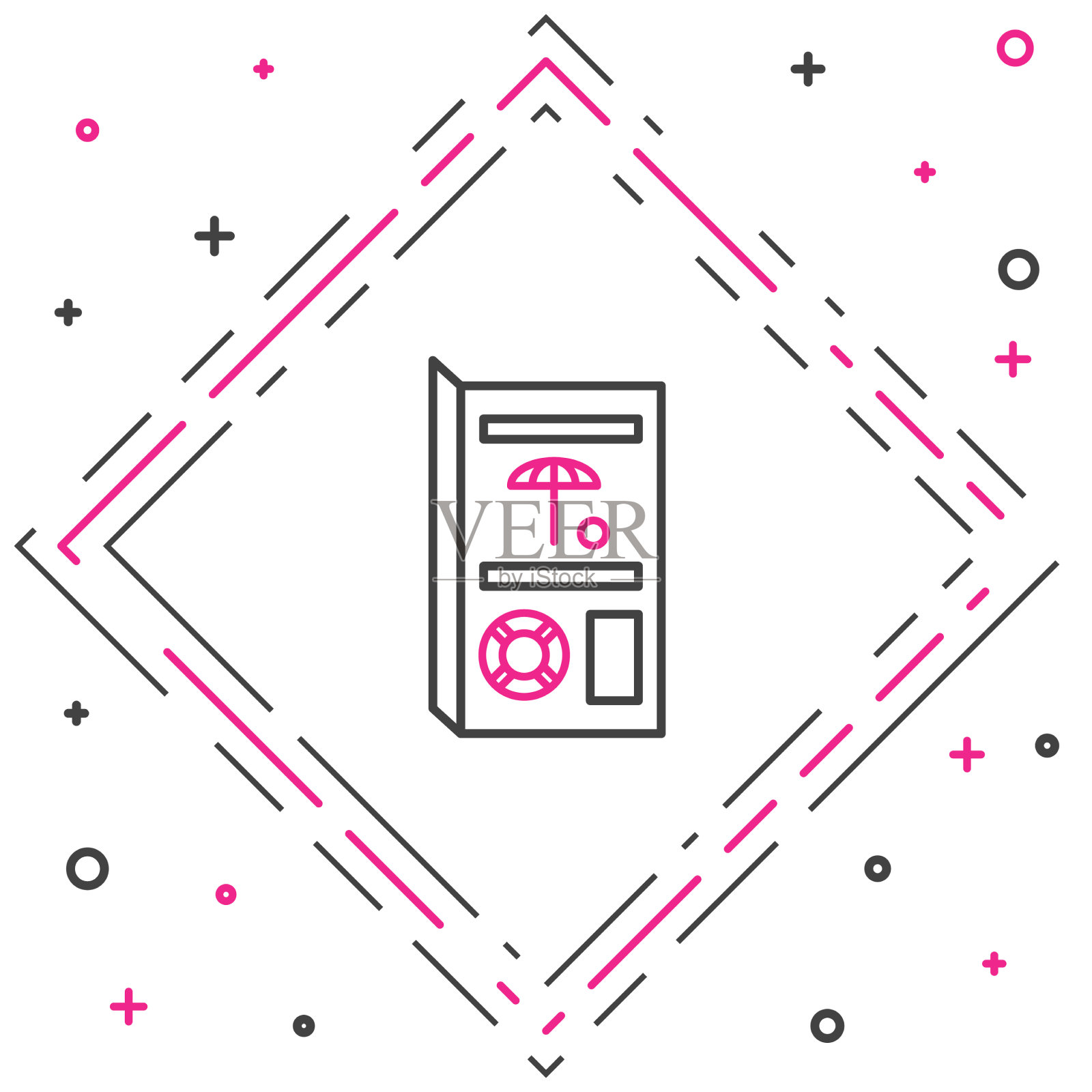 线路旅游手册图标孤立在白色图标素材