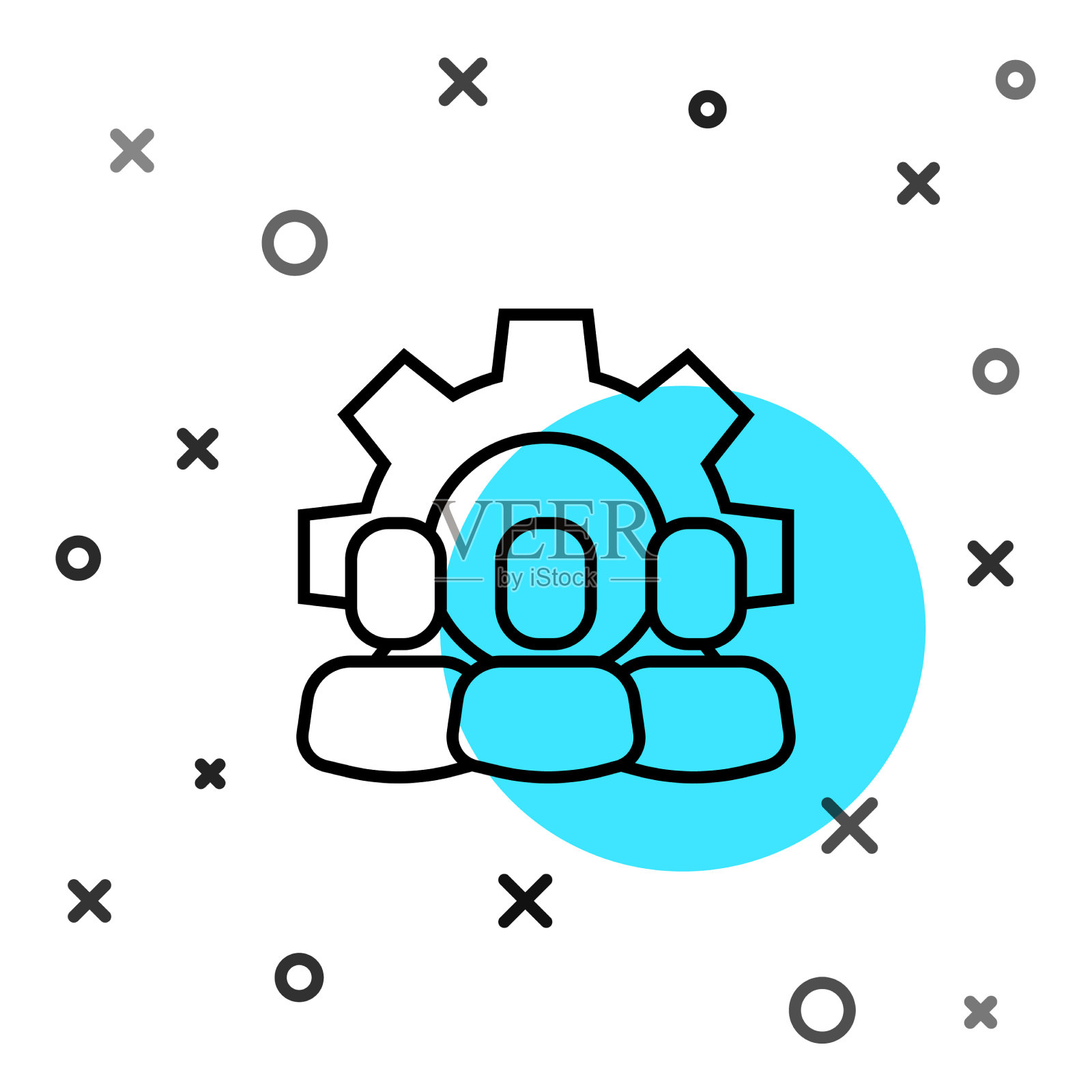 黑线项目团队基地图标隔离上图标素材