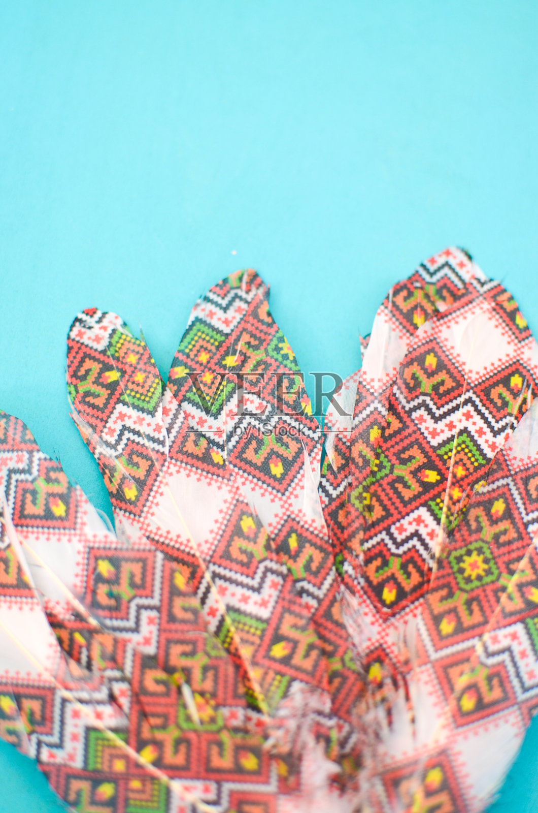 五彩缤纷的羽毛的安排照片摄影图片