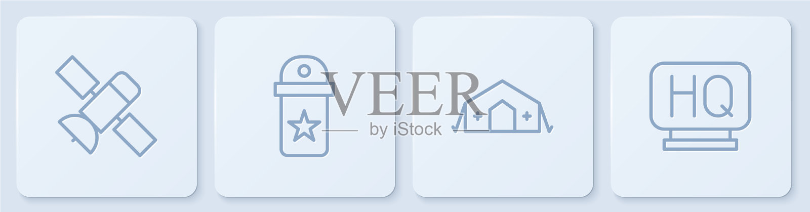 设线卫星军用医疗帐篷chevron图标素材