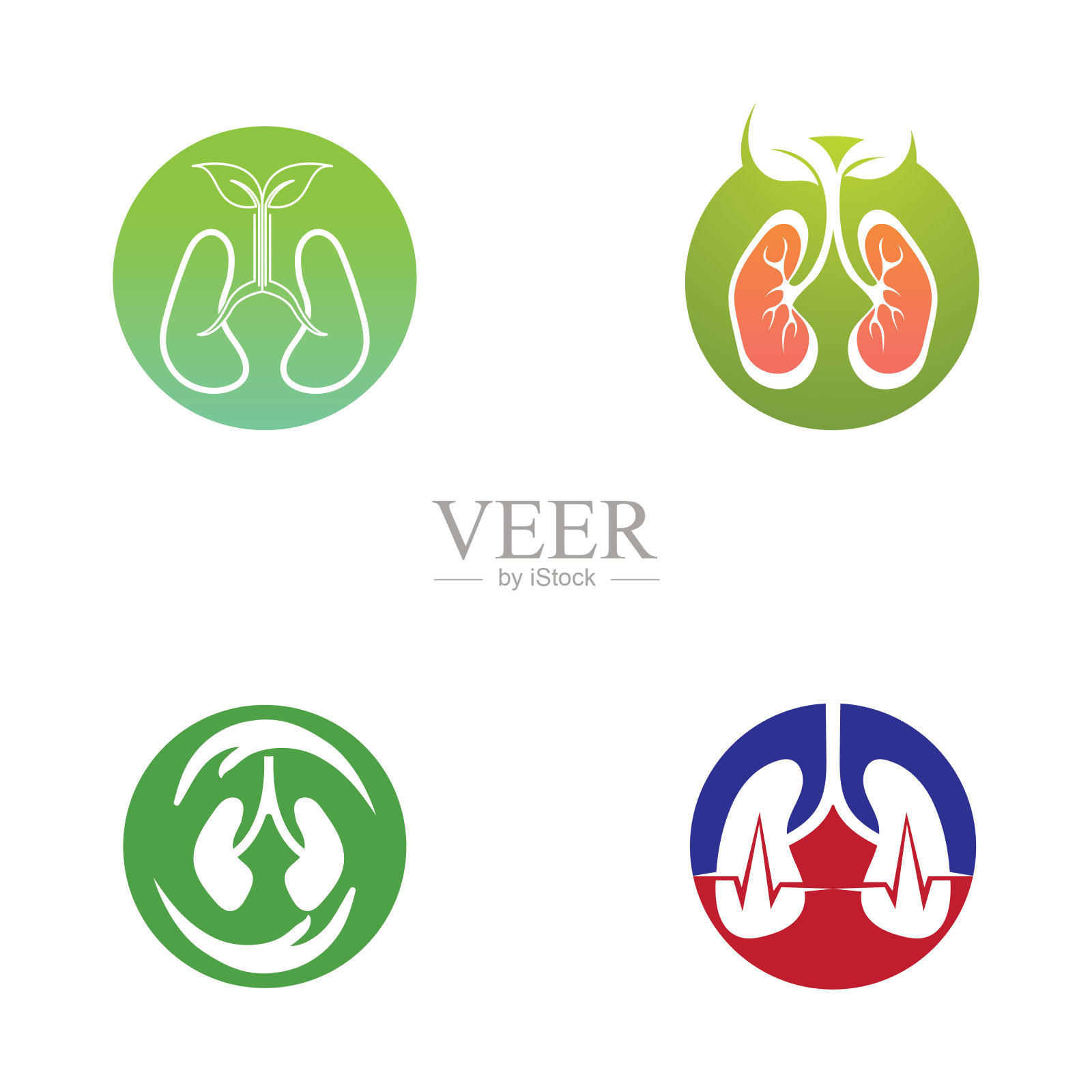 肺护理标志模板设计向量插画图片素材