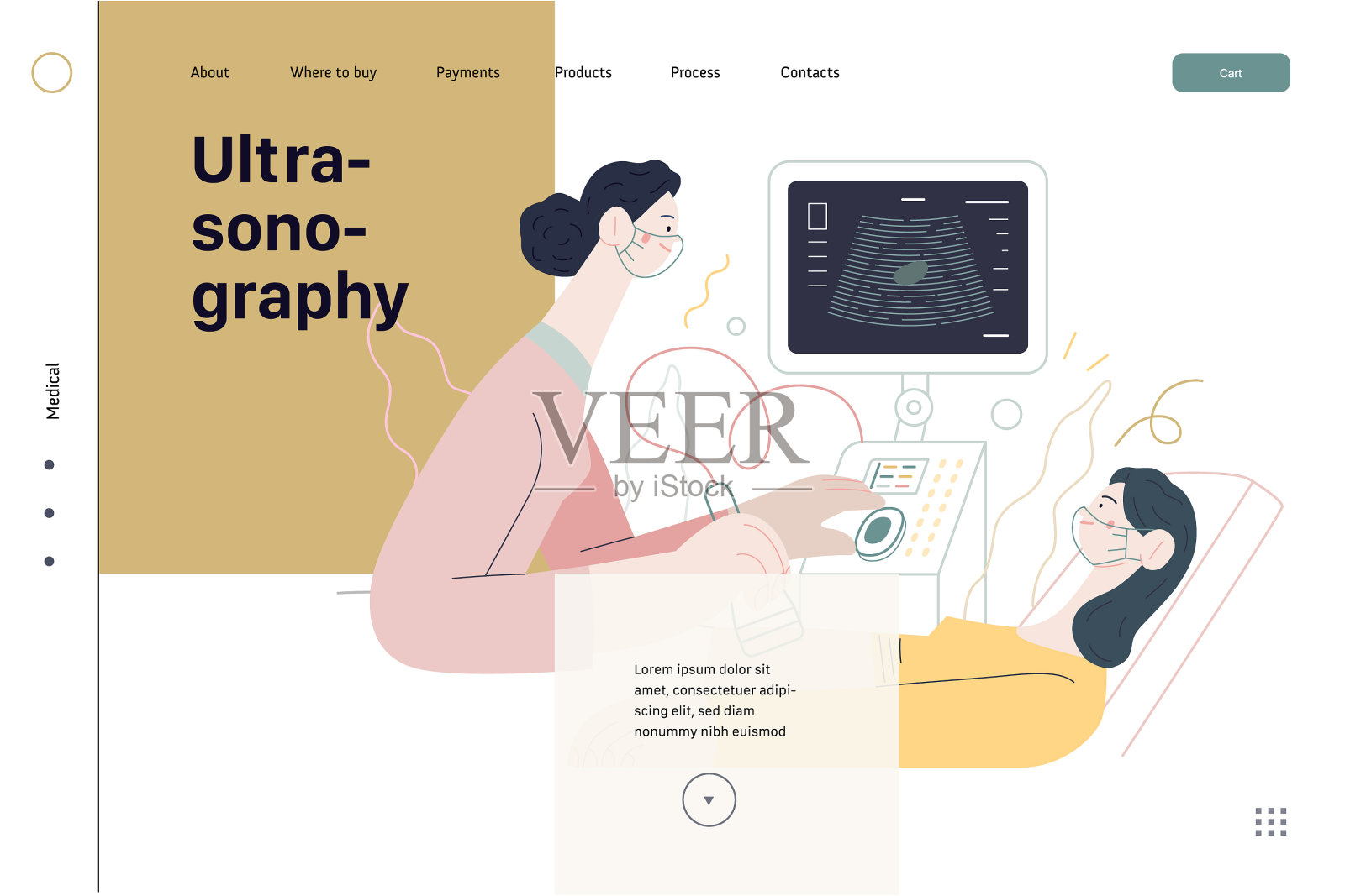 医疗检查-超声波插画图片素材