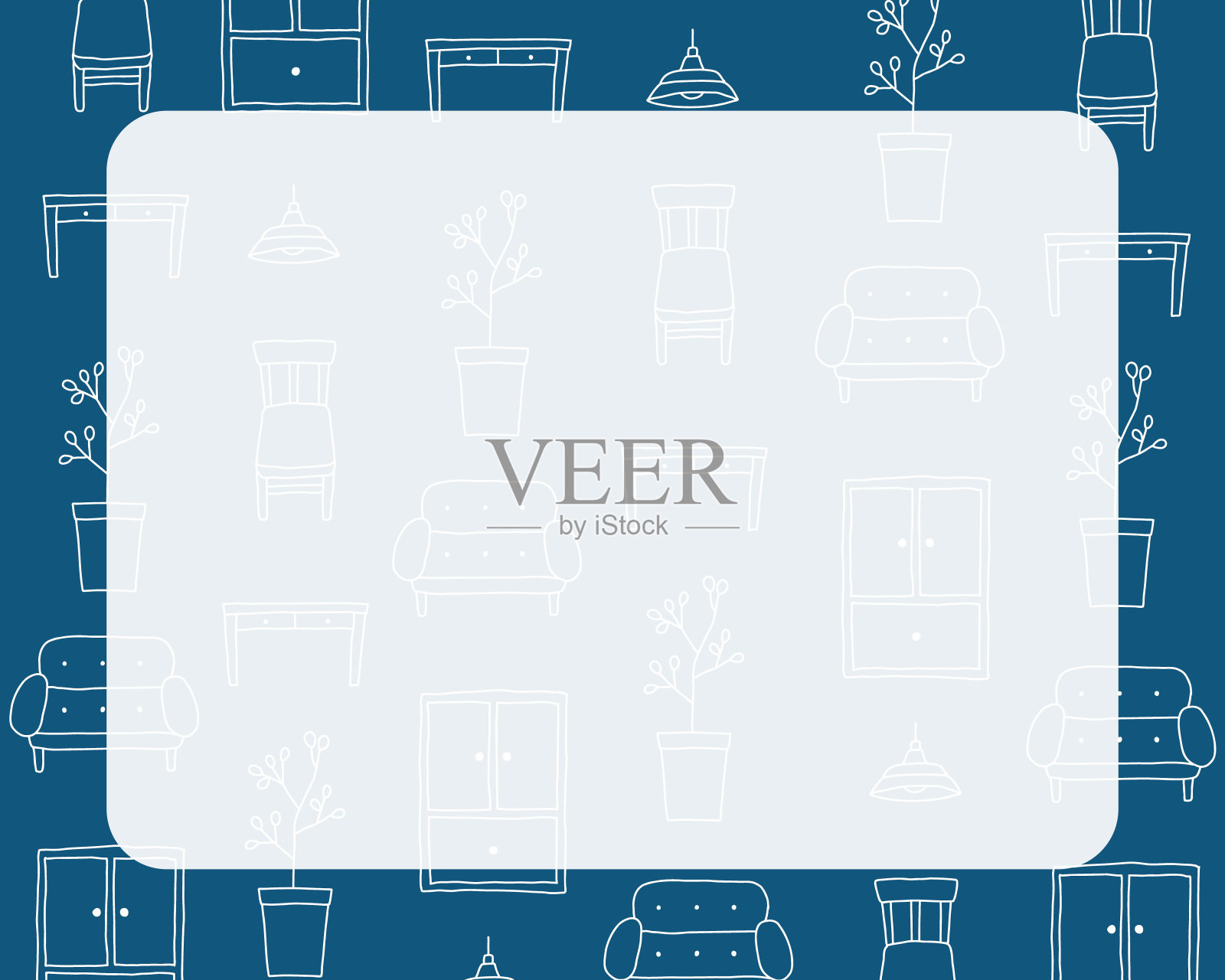 室内主题背景框插画图片素材