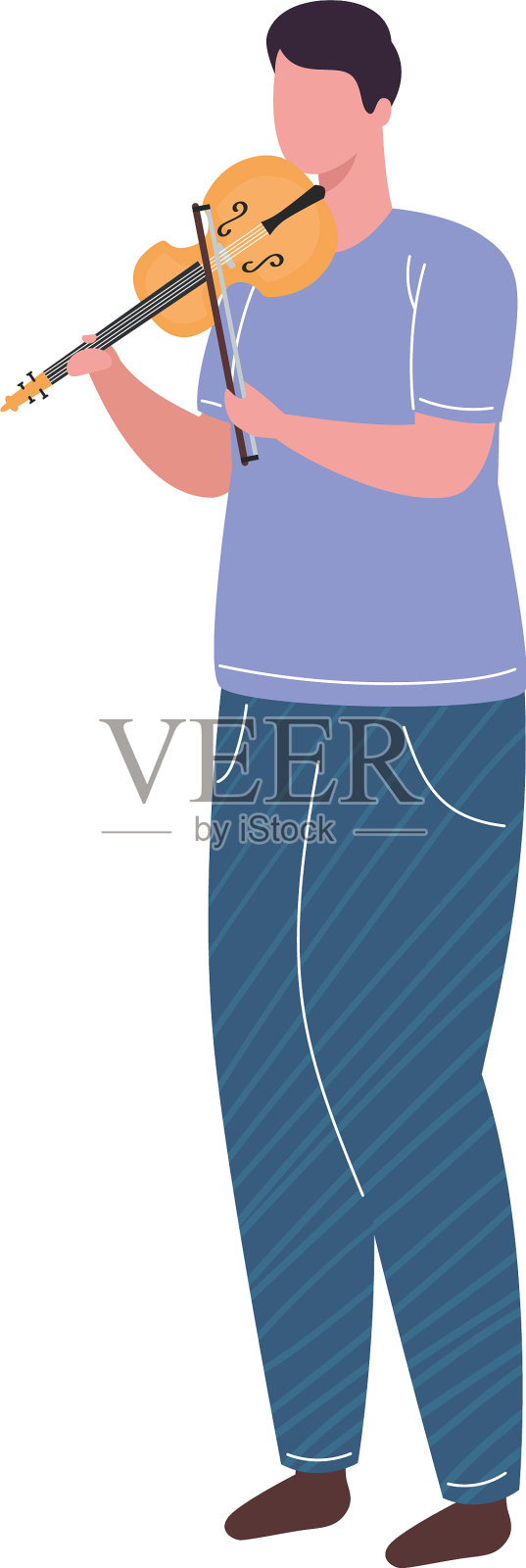 弹奏小提琴的年轻音乐家设计元素图片