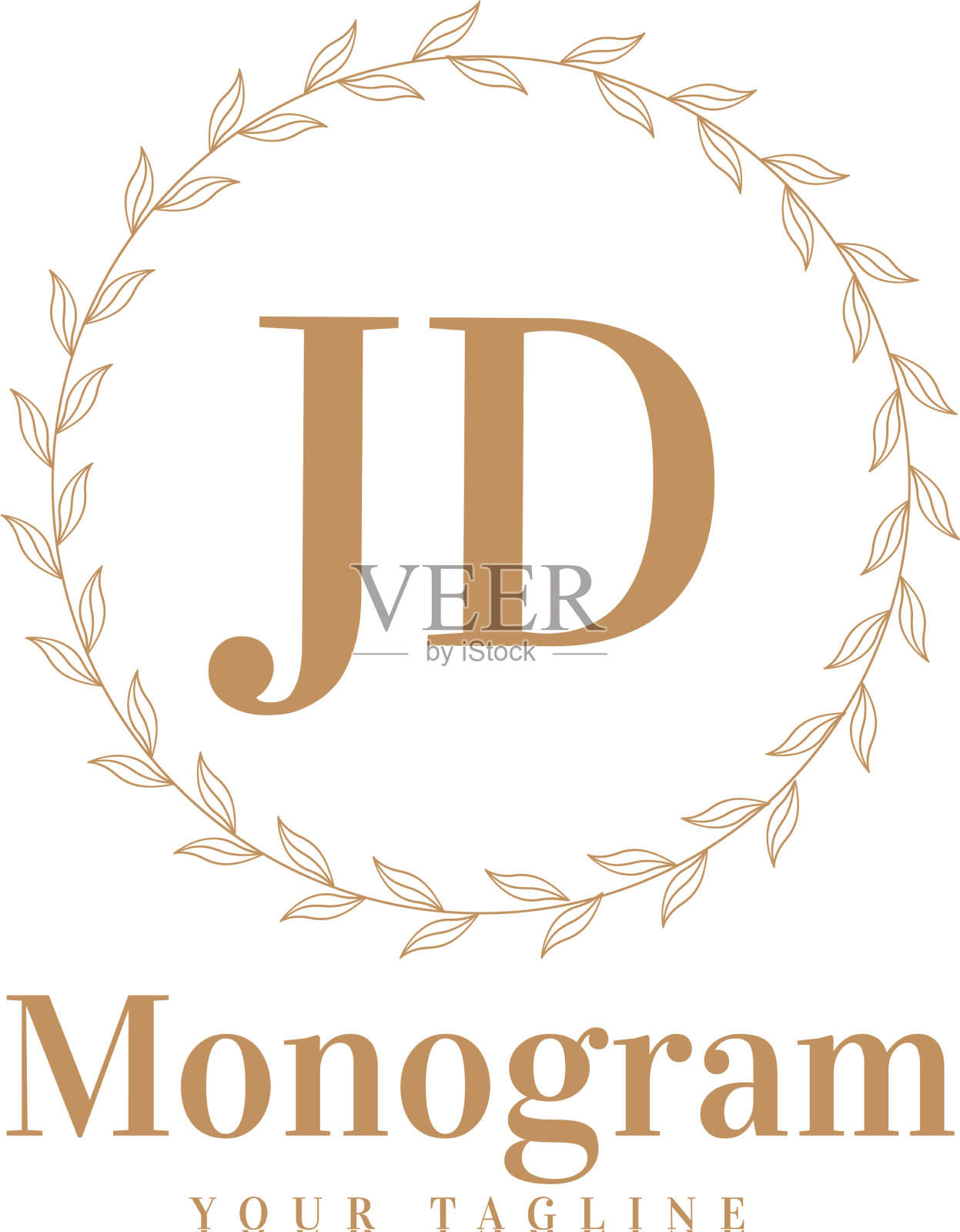 Jd最初的标志设计具有女性风格插画图片素材