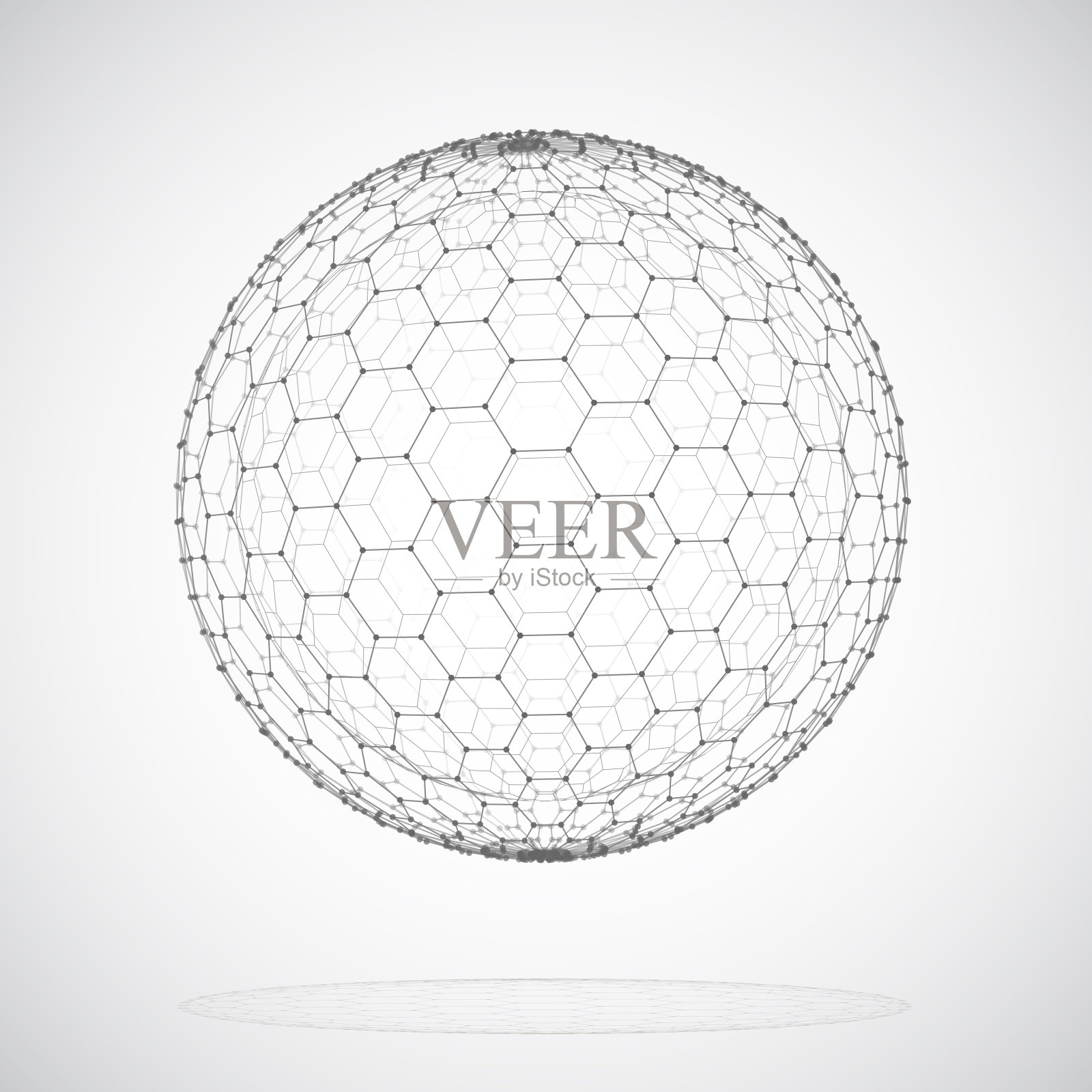 向量3d对象从一个带有点的六边形网格。时尚的设计插画图片素材