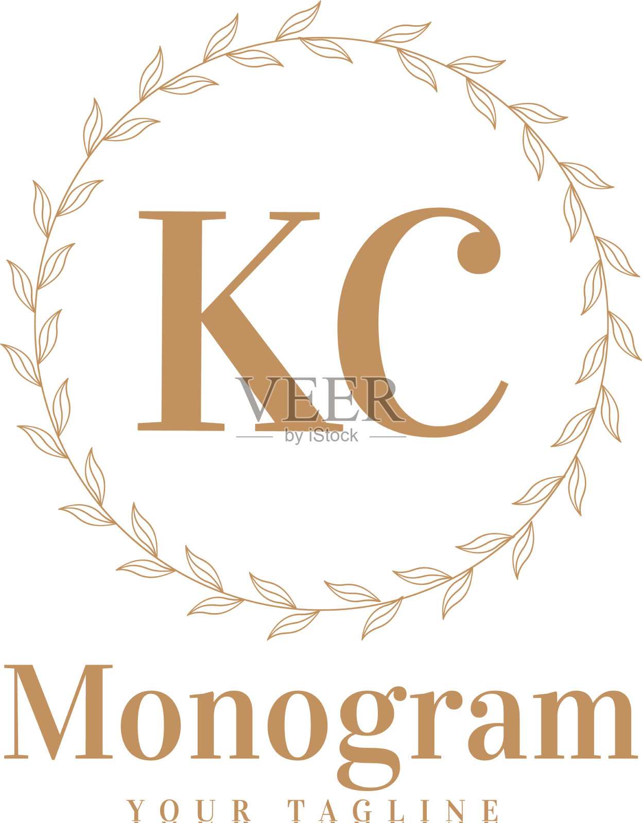 Kc最初的标志设计具有女性风格插画图片素材