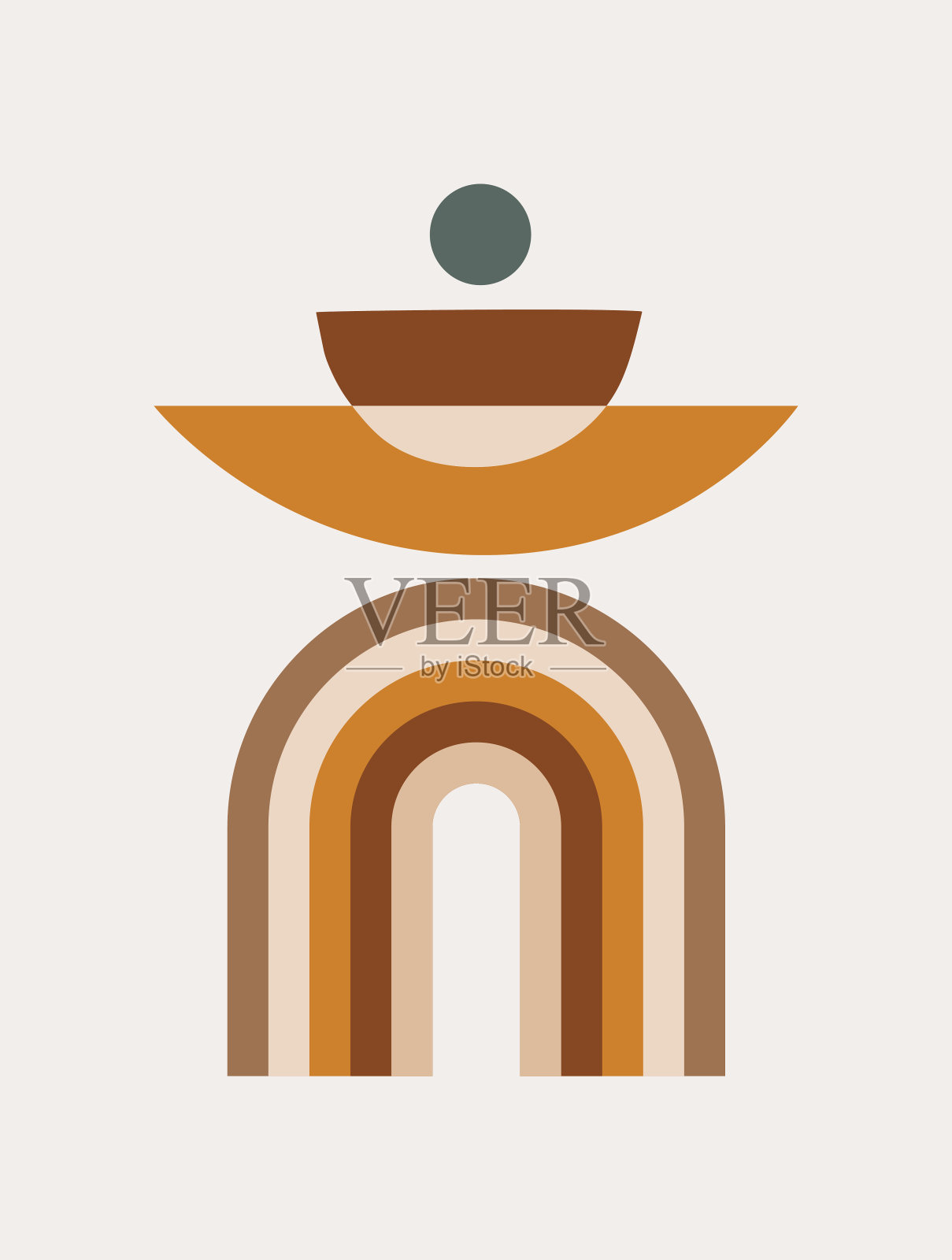 现代抽象美学背景与几何平衡形状和线条插画图片素材