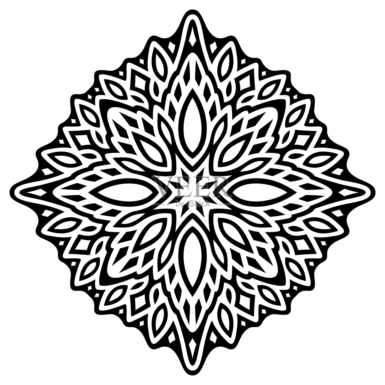 向量艺术与抽象的黑色单一图案插画图片素材