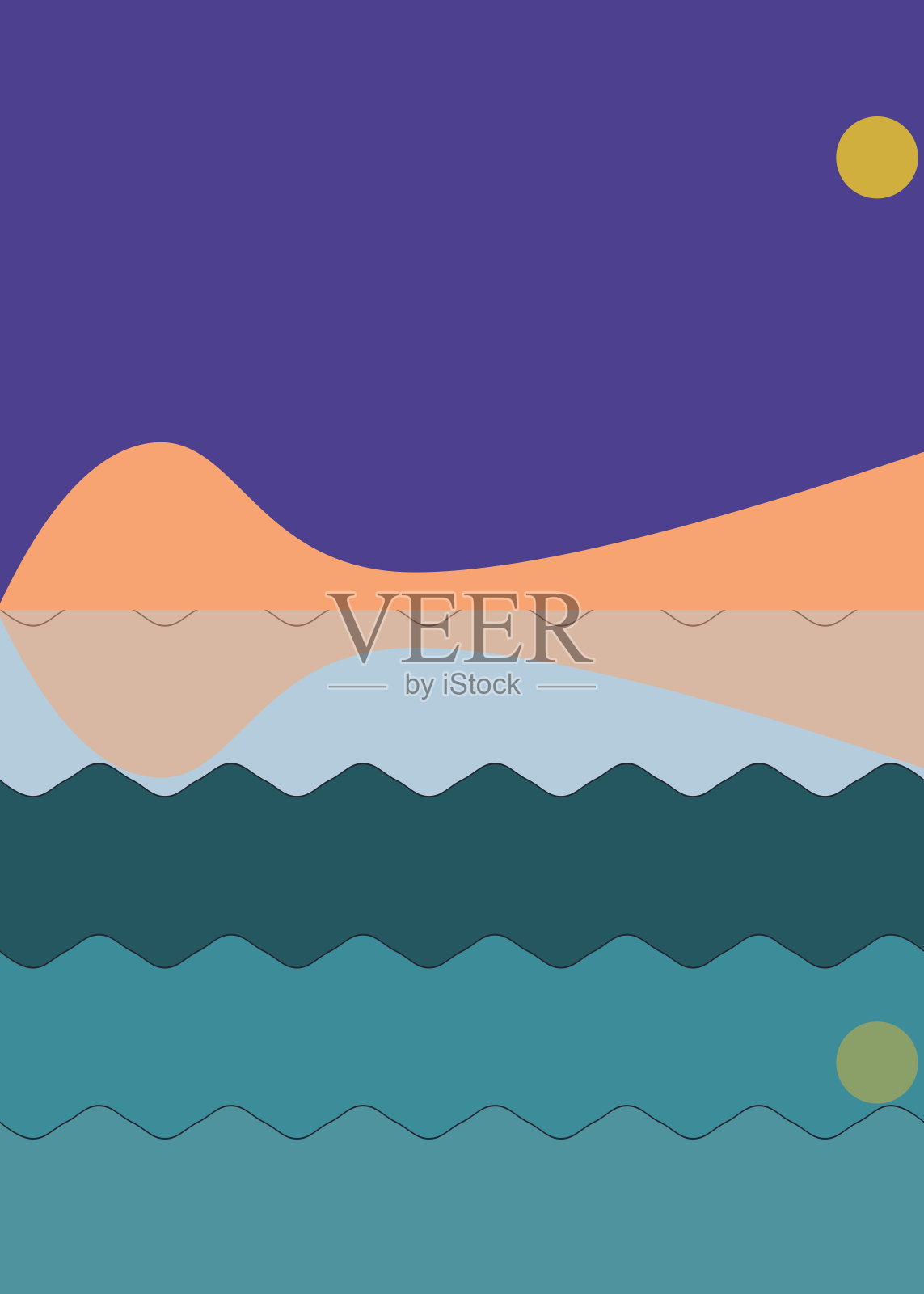 几何景观剪影生成艺术海报插图插画图片素材