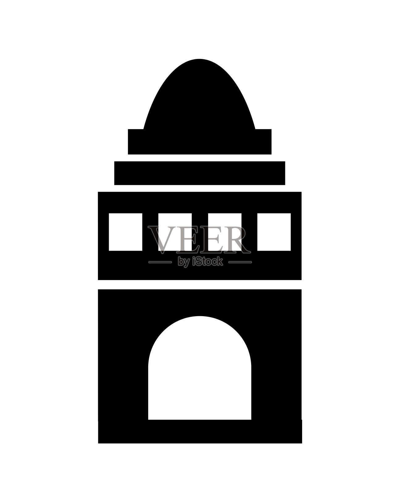 象征着商业、住宅和工业的黑色房地产插画图片素材