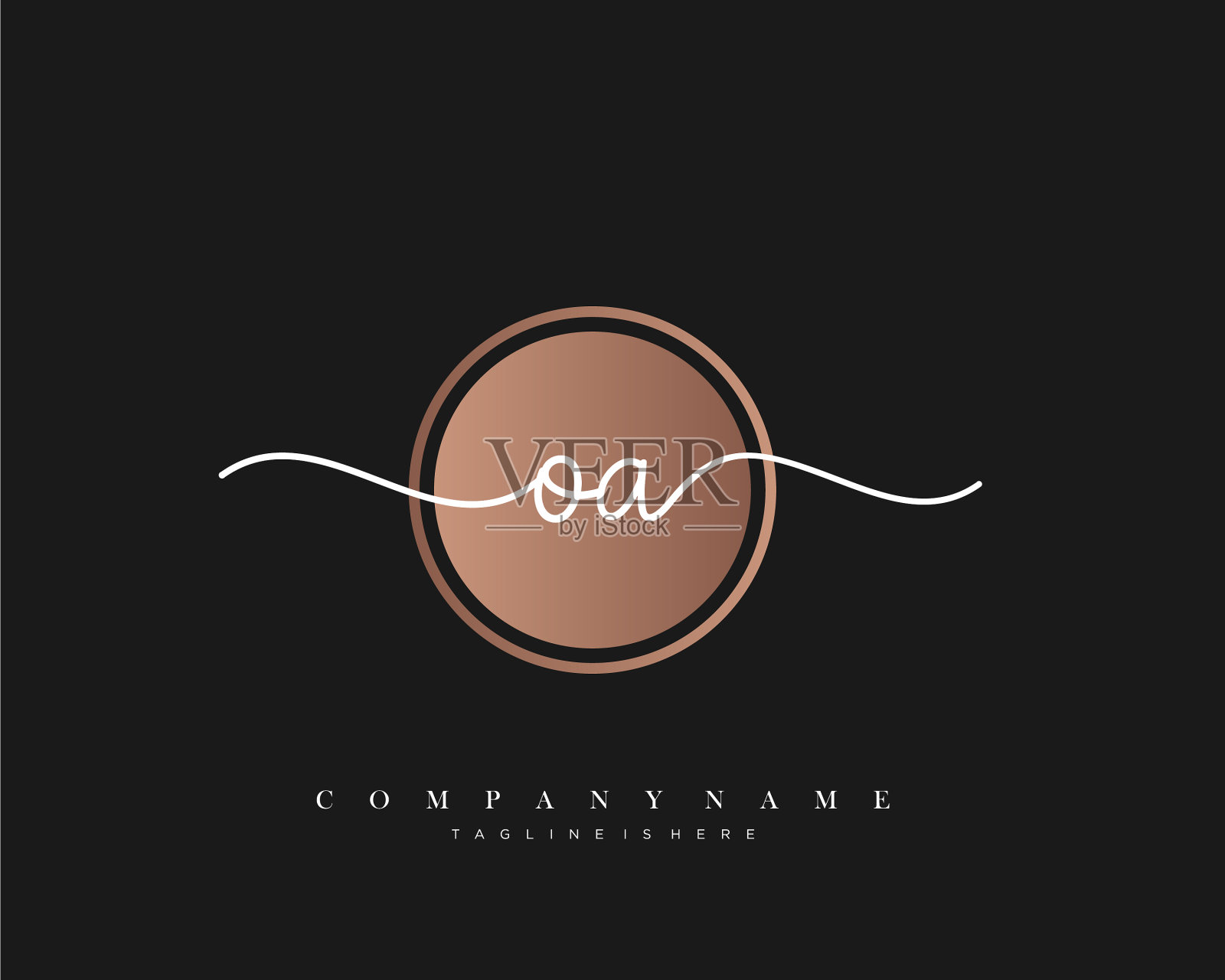 Oa首字母手写logo手绘插画图片素材