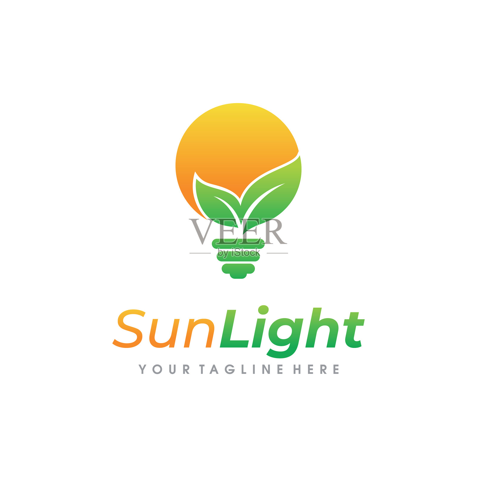 灯泡标识设计环保灯泡标识设计插画图片素材