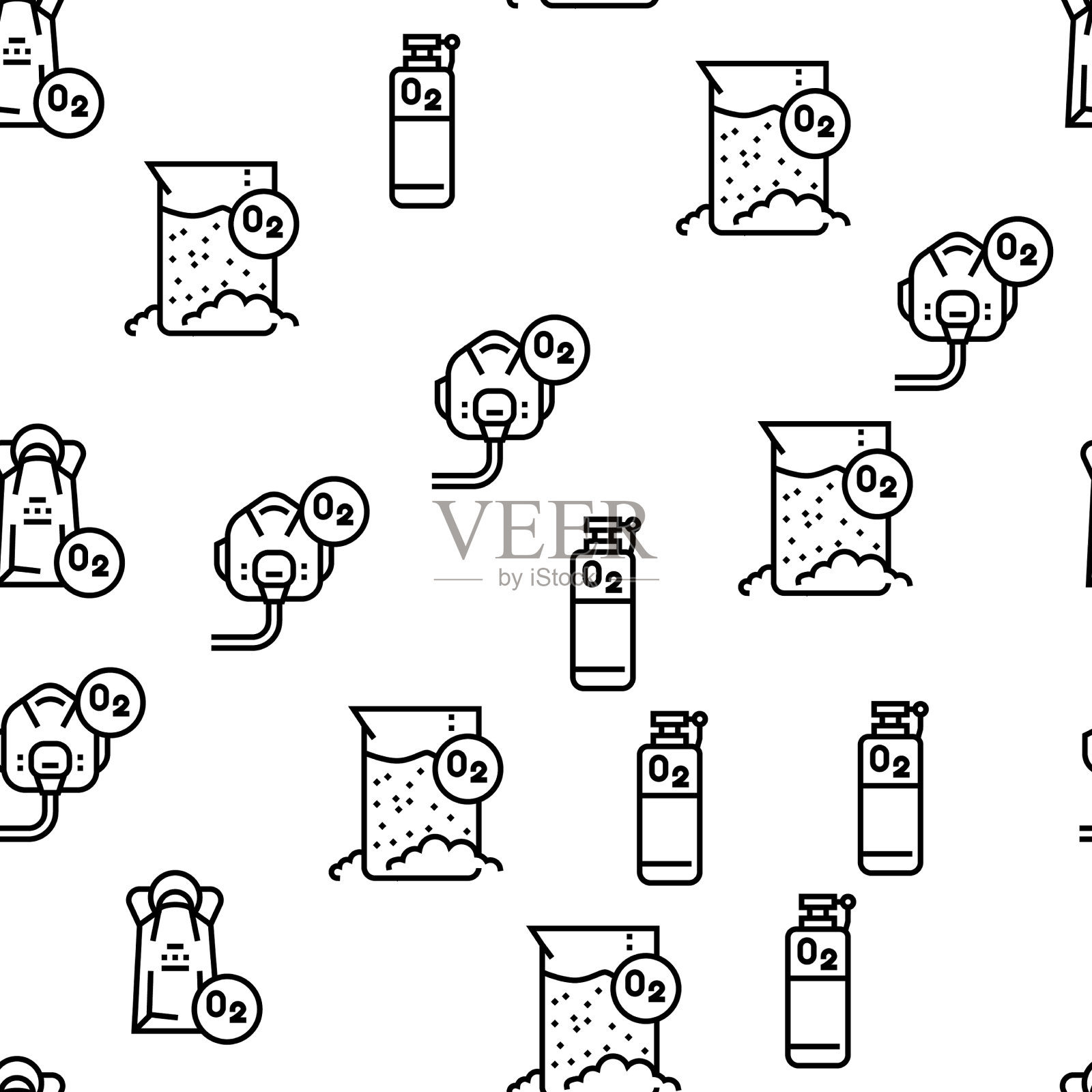 氧氧化学无缝模式插画图片素材