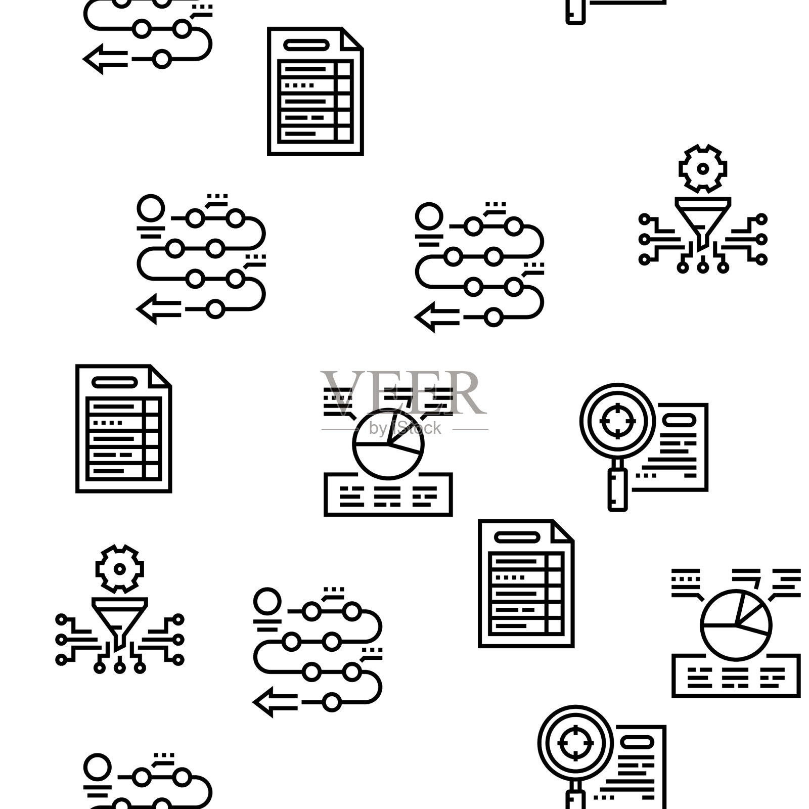 规划工作流程无缝模式插画图片素材