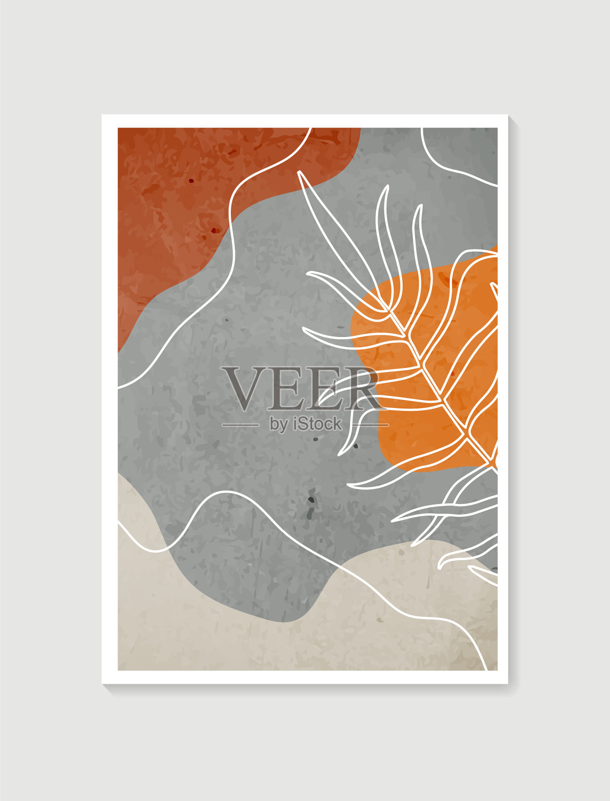 色彩柔和的当代艺术海报插画图片素材