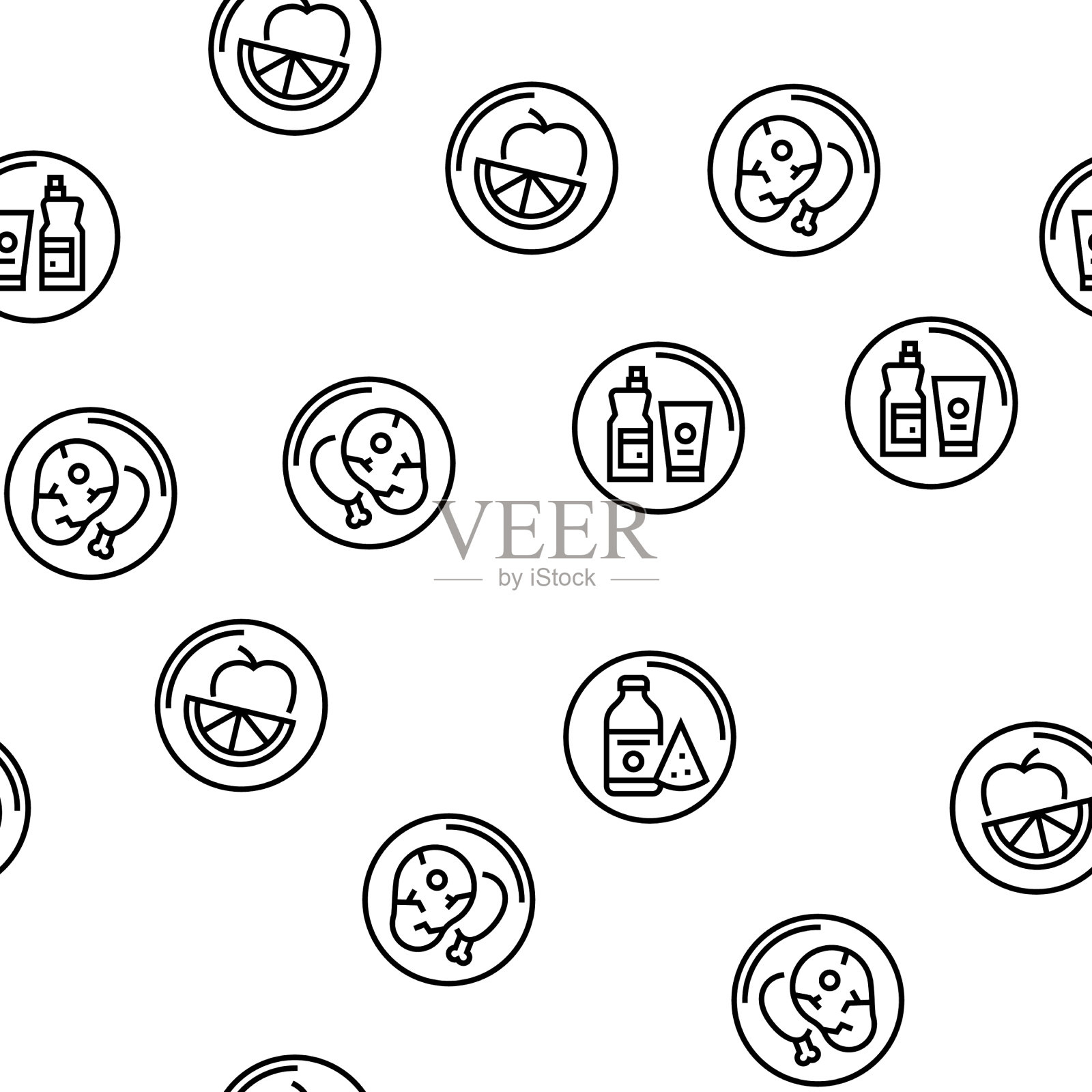 超市门店无缝模式插画图片素材