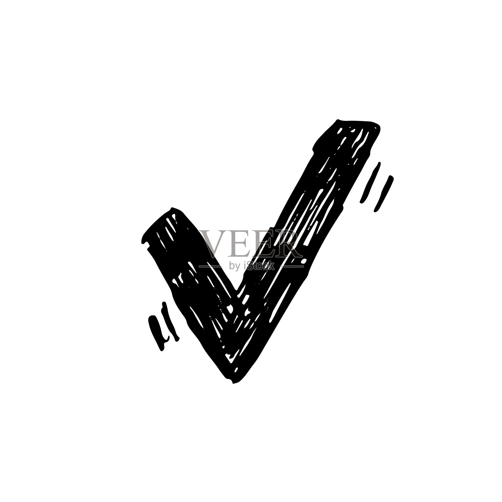 手绘检查图标隔离。草图。插画图片素材