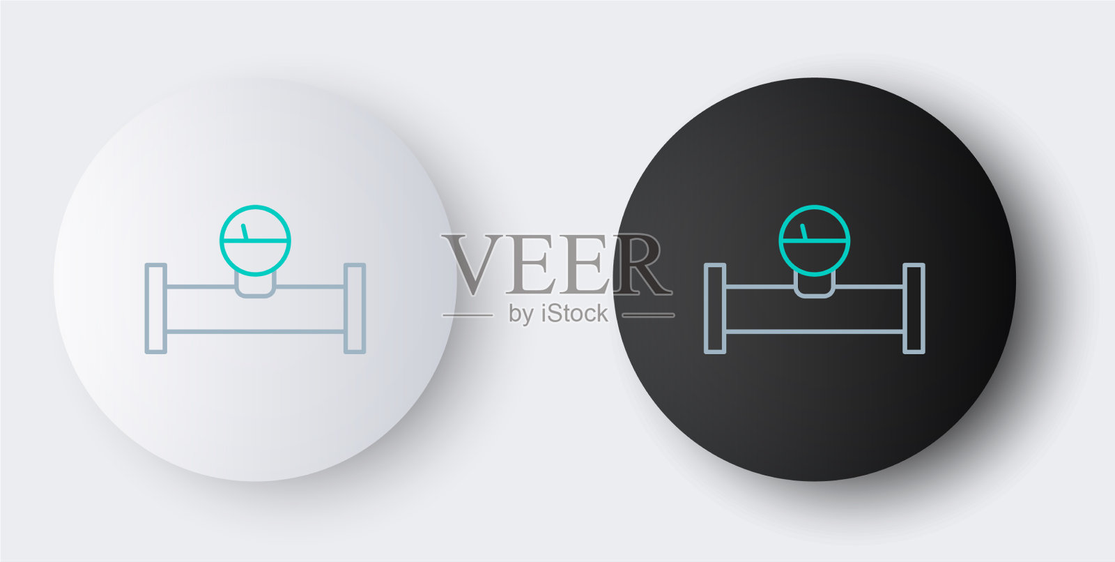 工业金属管道和压力计图标图标素材