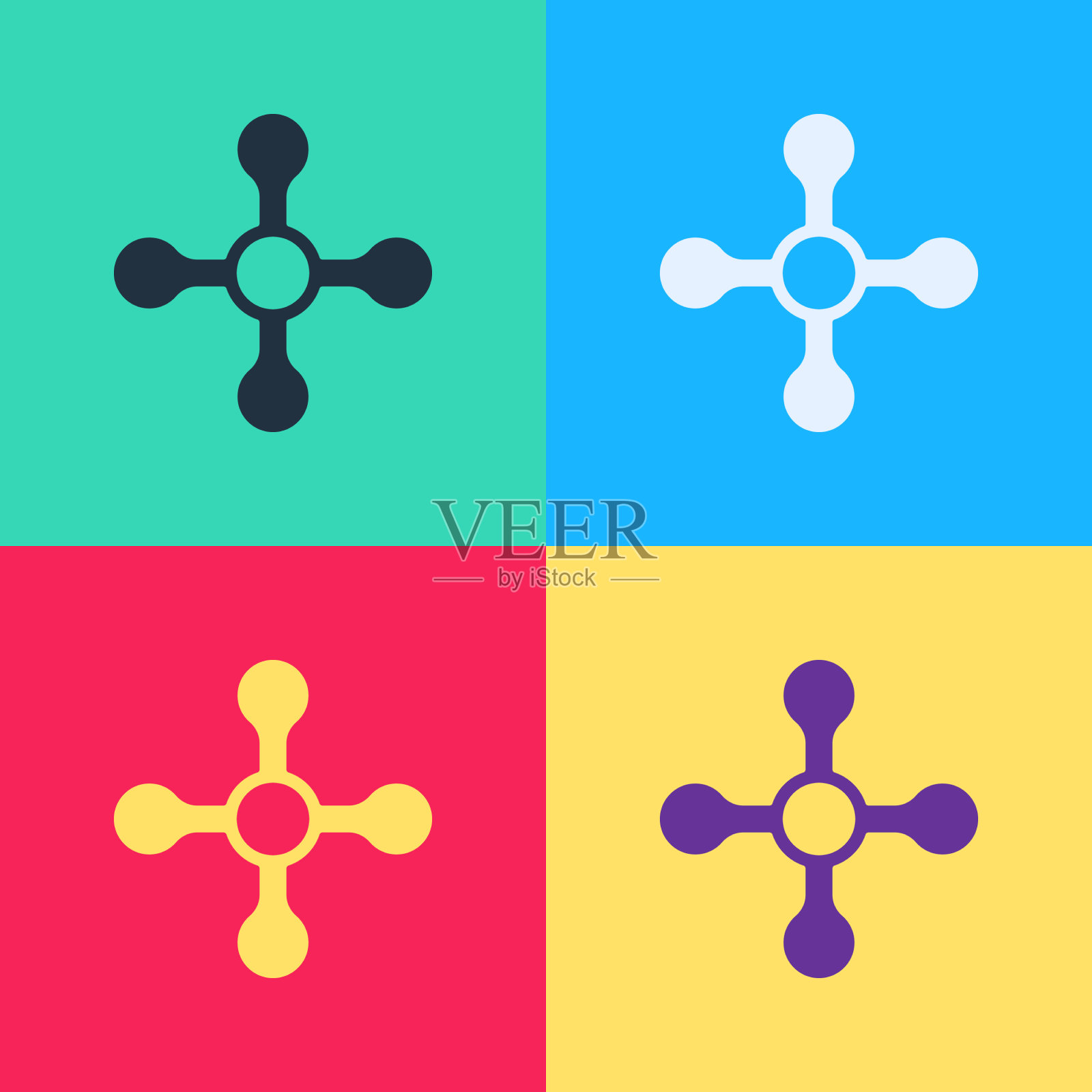 波普艺术的水龙头图标孤立的颜色插画图片素材