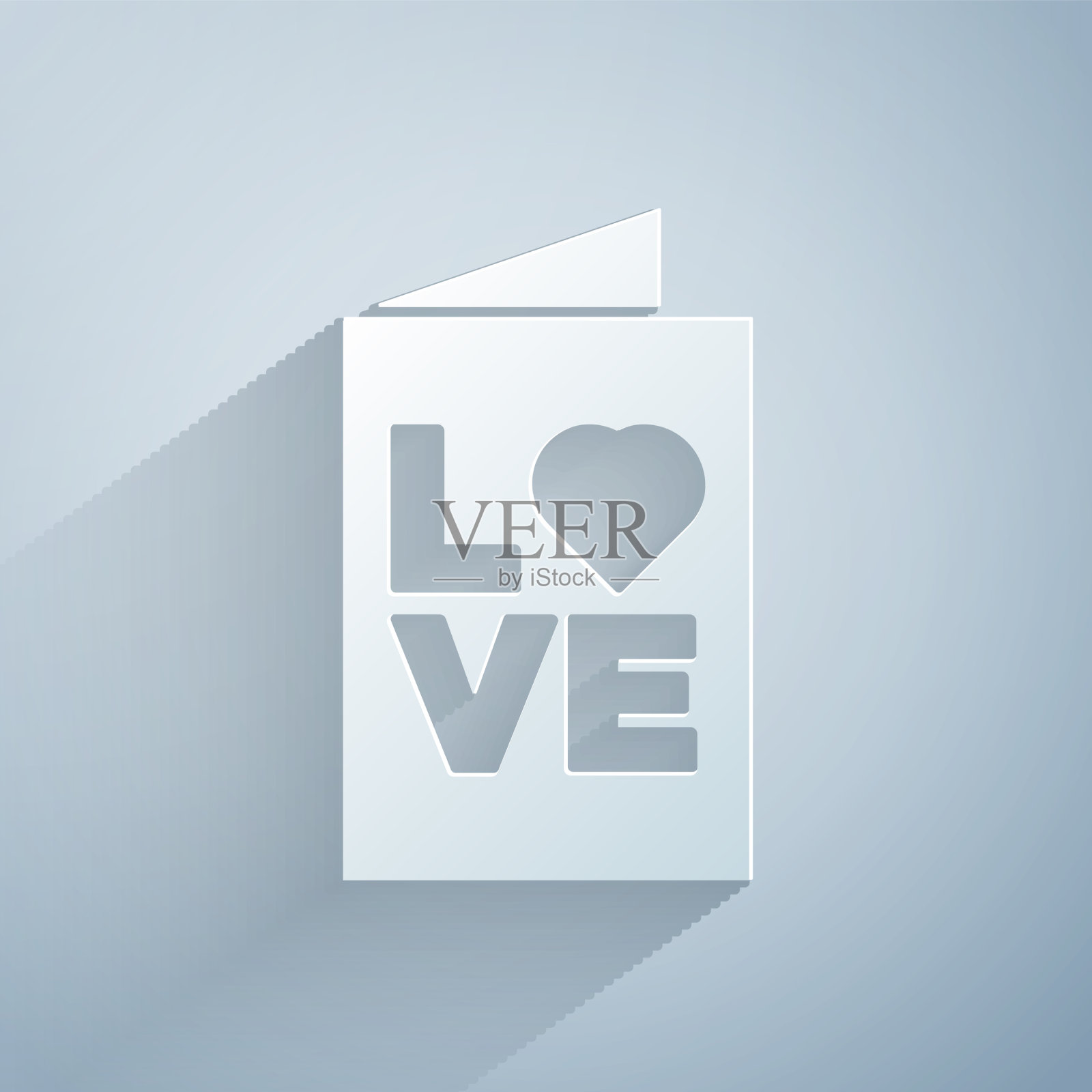 剪纸情人节派对传单图标孤立插画图片素材