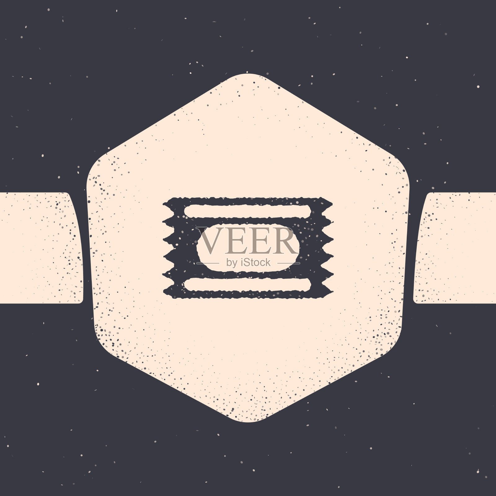 垃圾马戏团票图标孤立在灰色插画图片素材