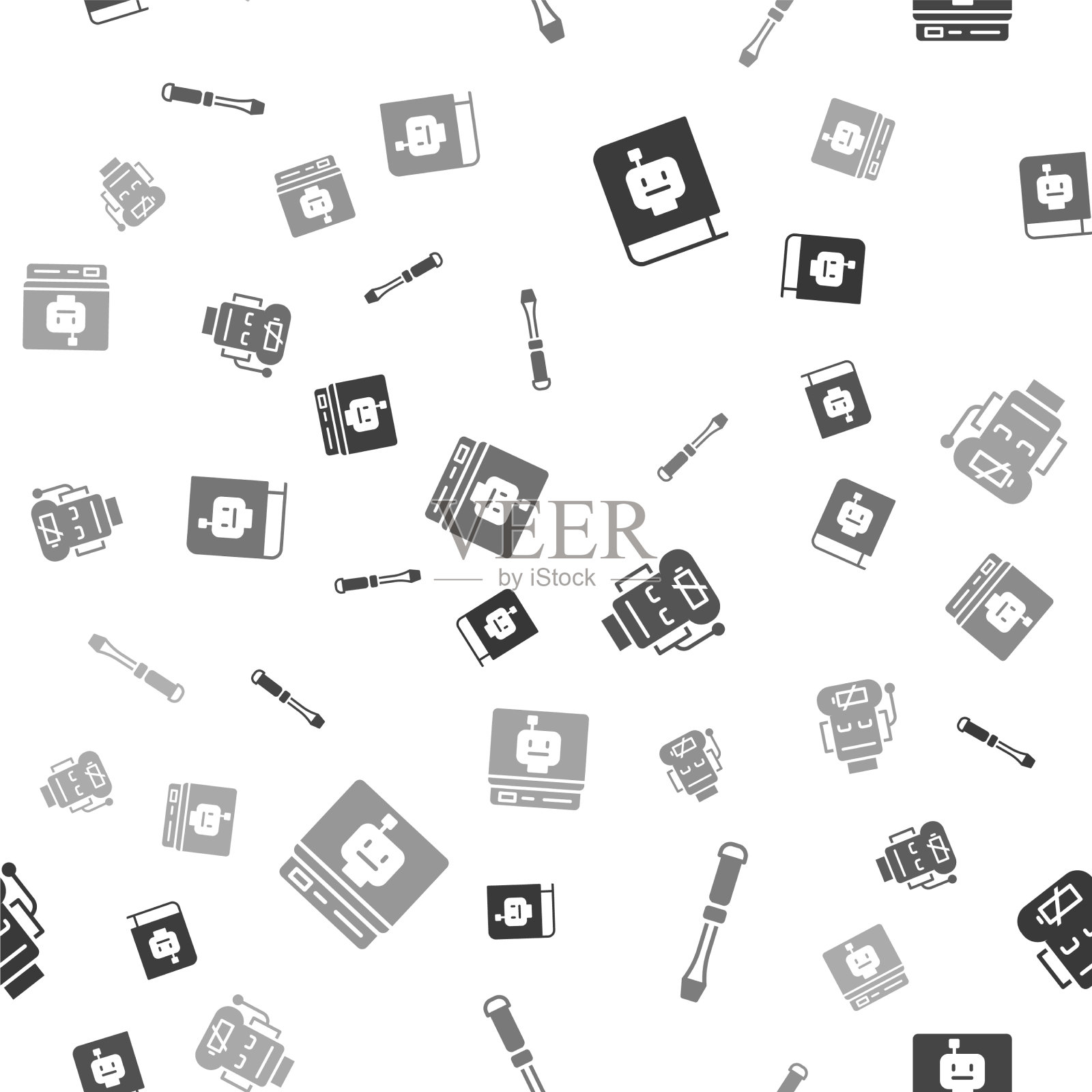 设置用户手动螺丝刀机器人电量不足图标素材