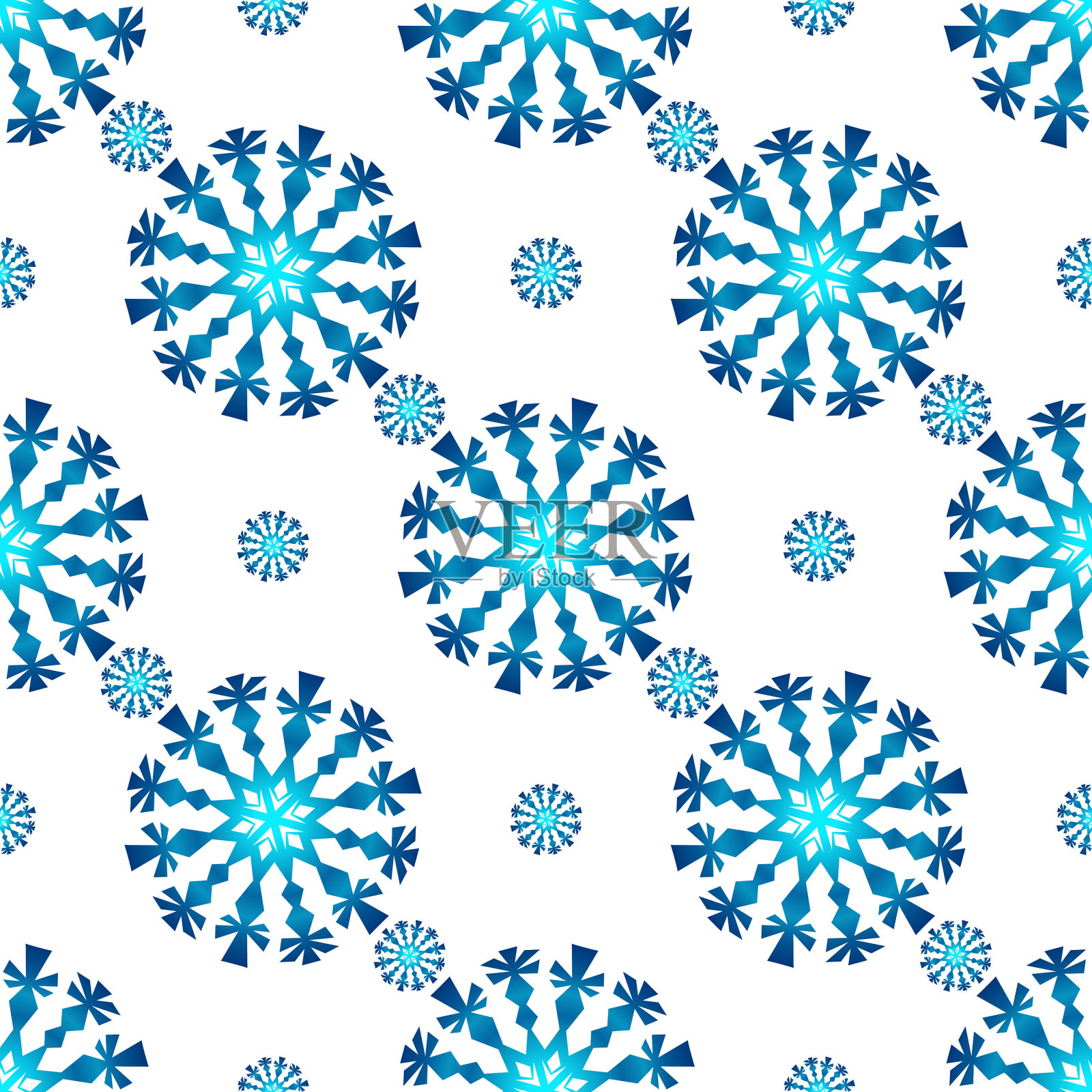 冬季无缝图案，色彩渐变插画图片素材