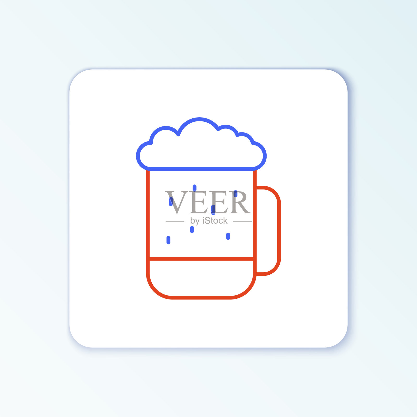 线木制啤酒杯图标孤立在白色图标素材