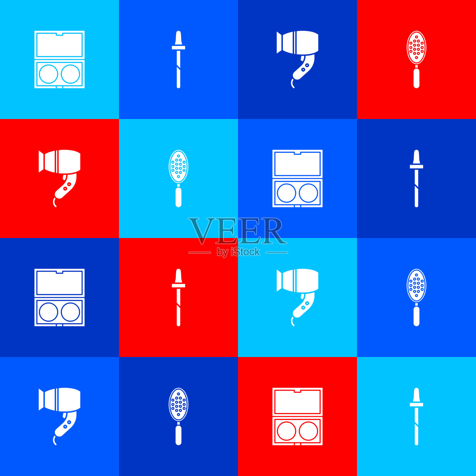 用镜吸量管吹风机固定化妆粉图标素材