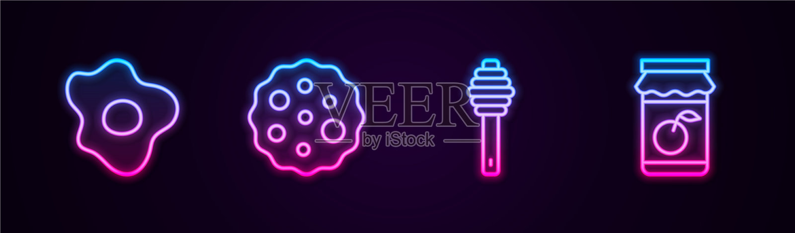 定线炒蛋饼干或蜂蜜饼干插画图片素材