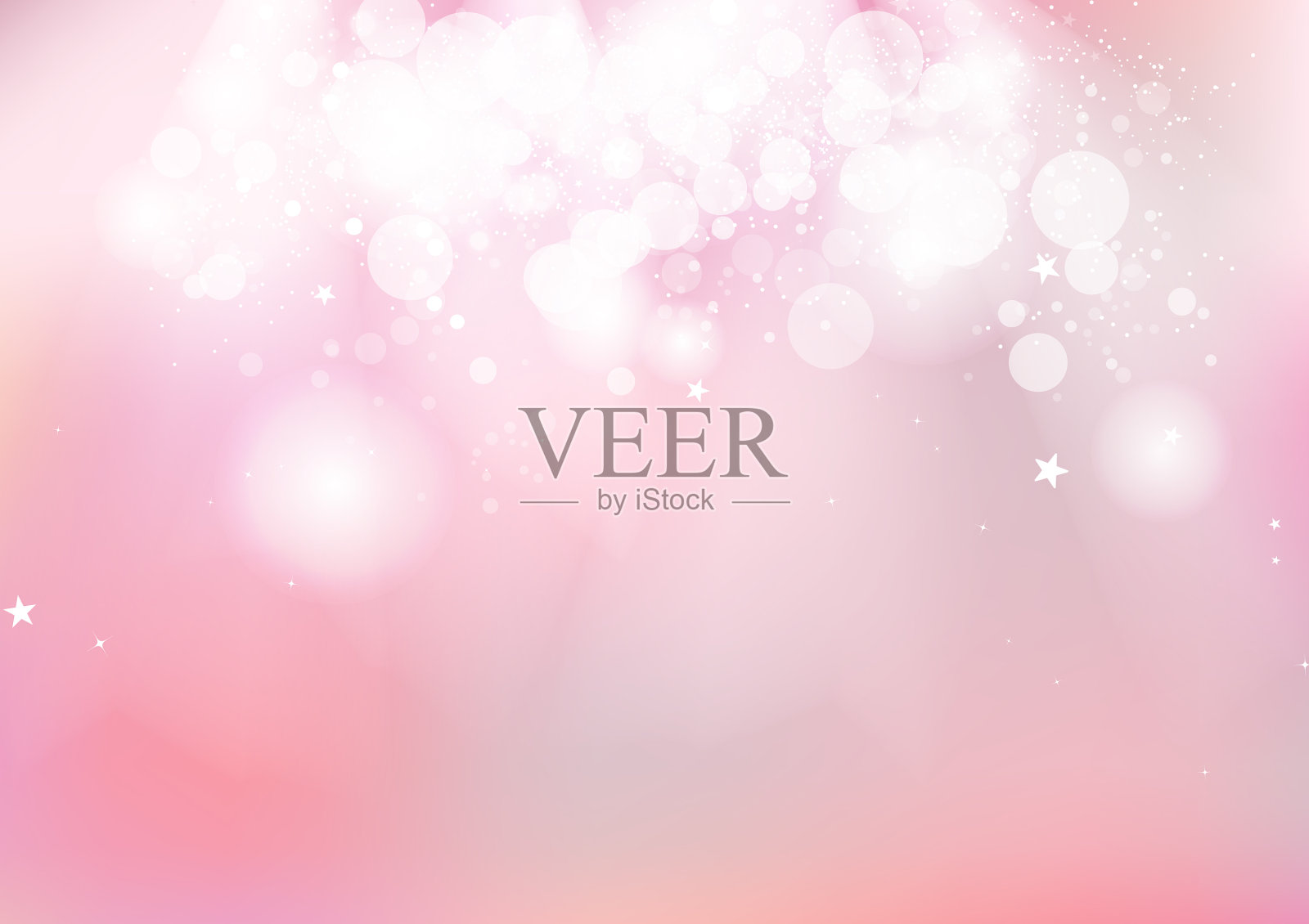 粉红色的散景闪耀着星星点点浪漫插画图片素材