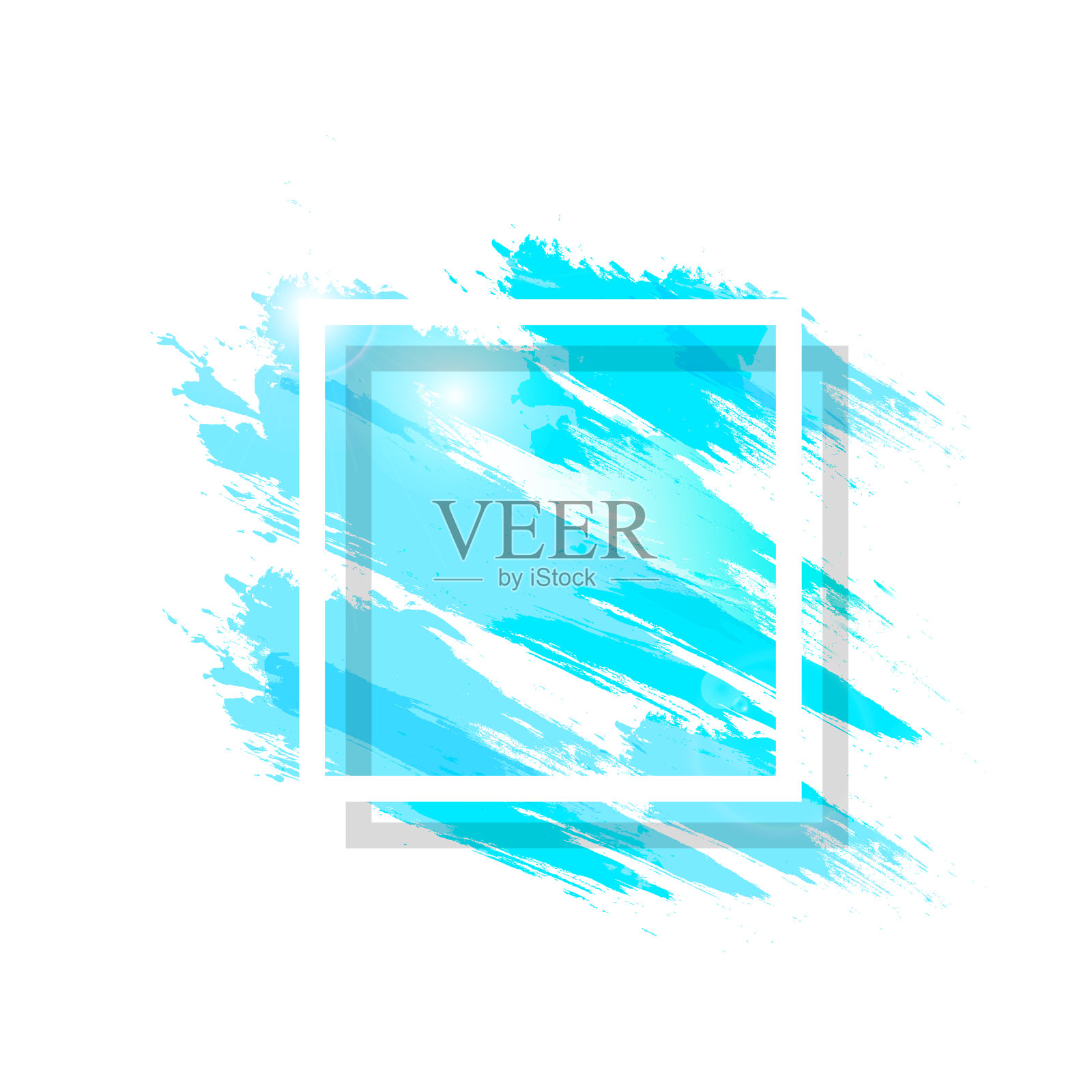 水彩液体喷溅用垃圾刷四方插画图片素材