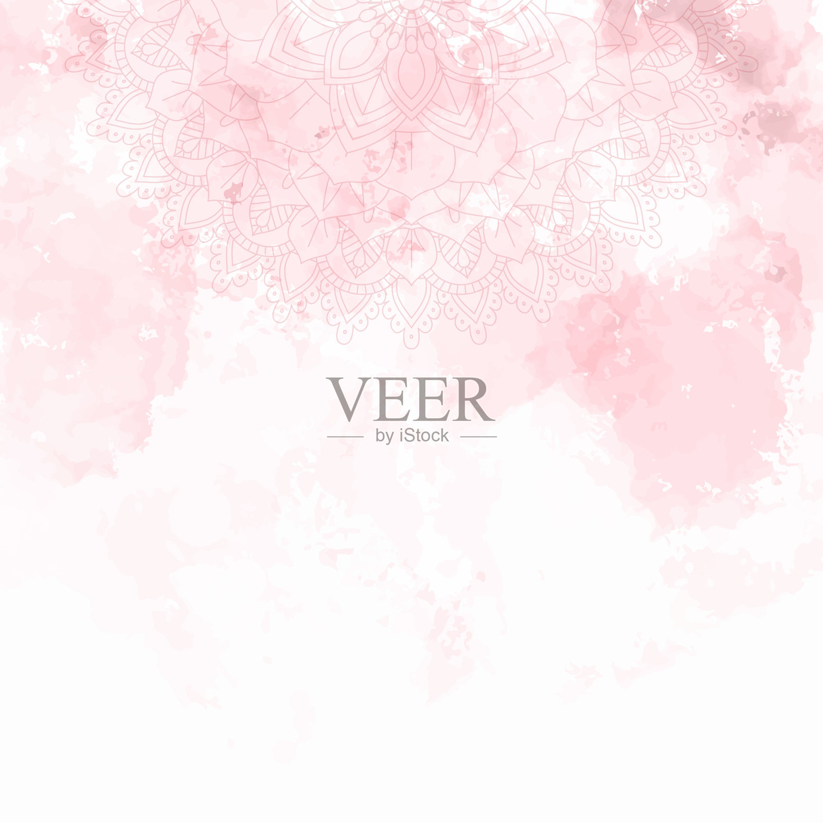 曼荼罗设计在水彩纹理背景插画图片素材