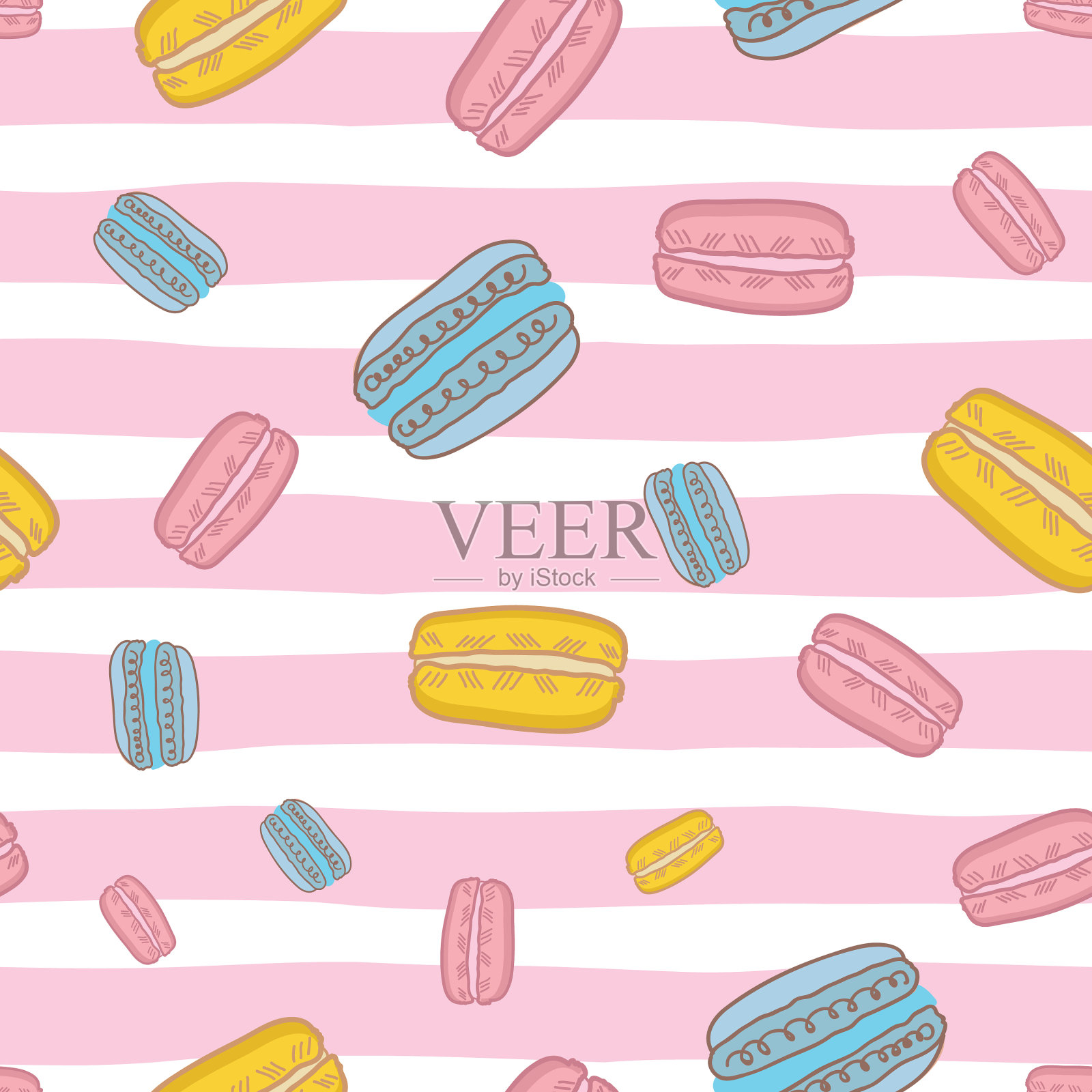 马卡龙重复图案设计-01插画图片素材