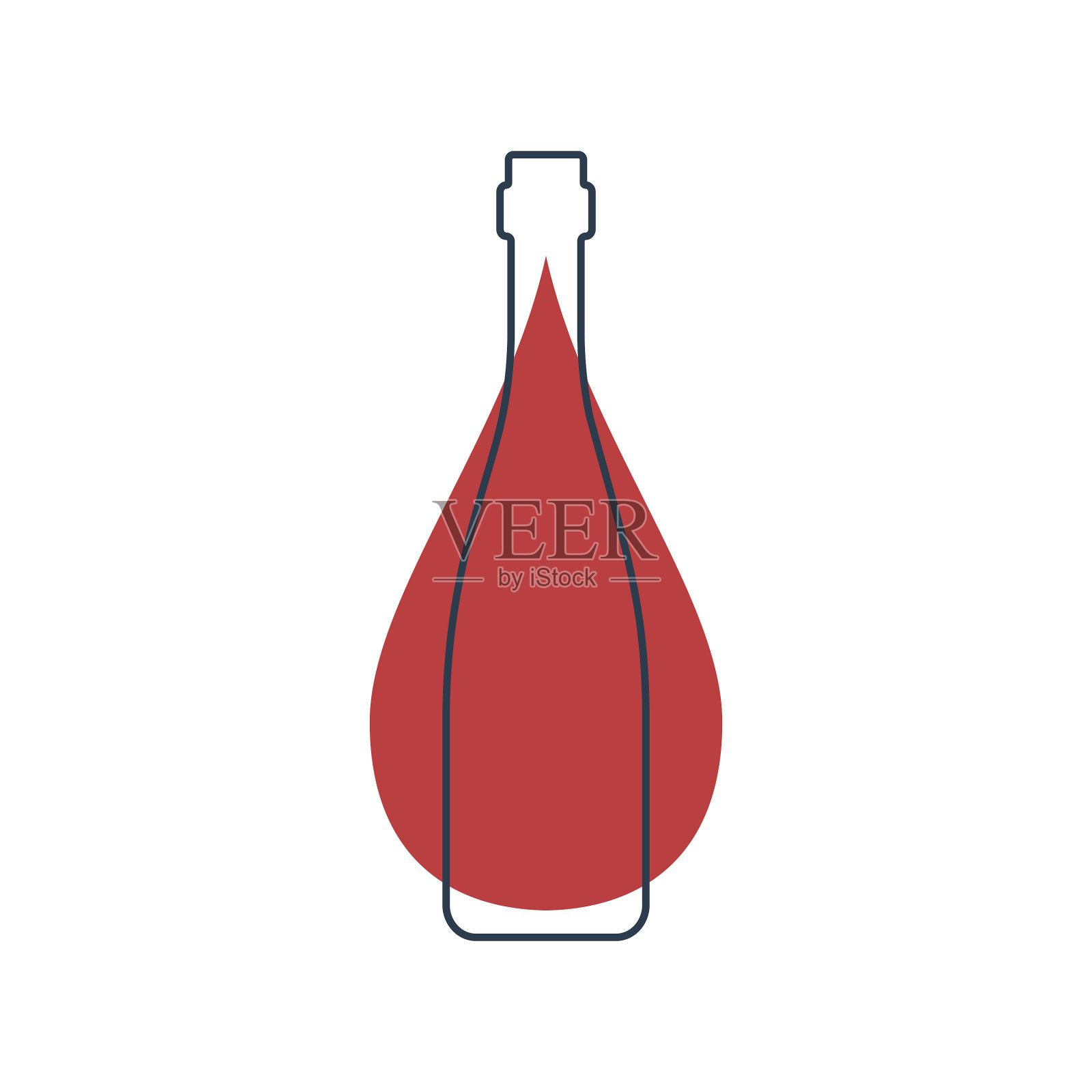 带有红色斑点的瓶装葡萄酒的现代抽象插画图片素材