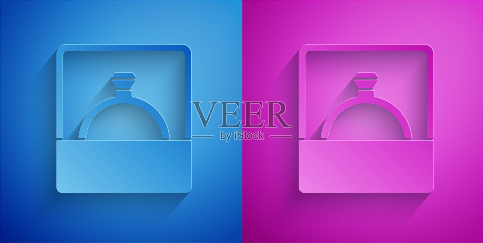 纸切割钻石订婚戒指图标隔离图标素材