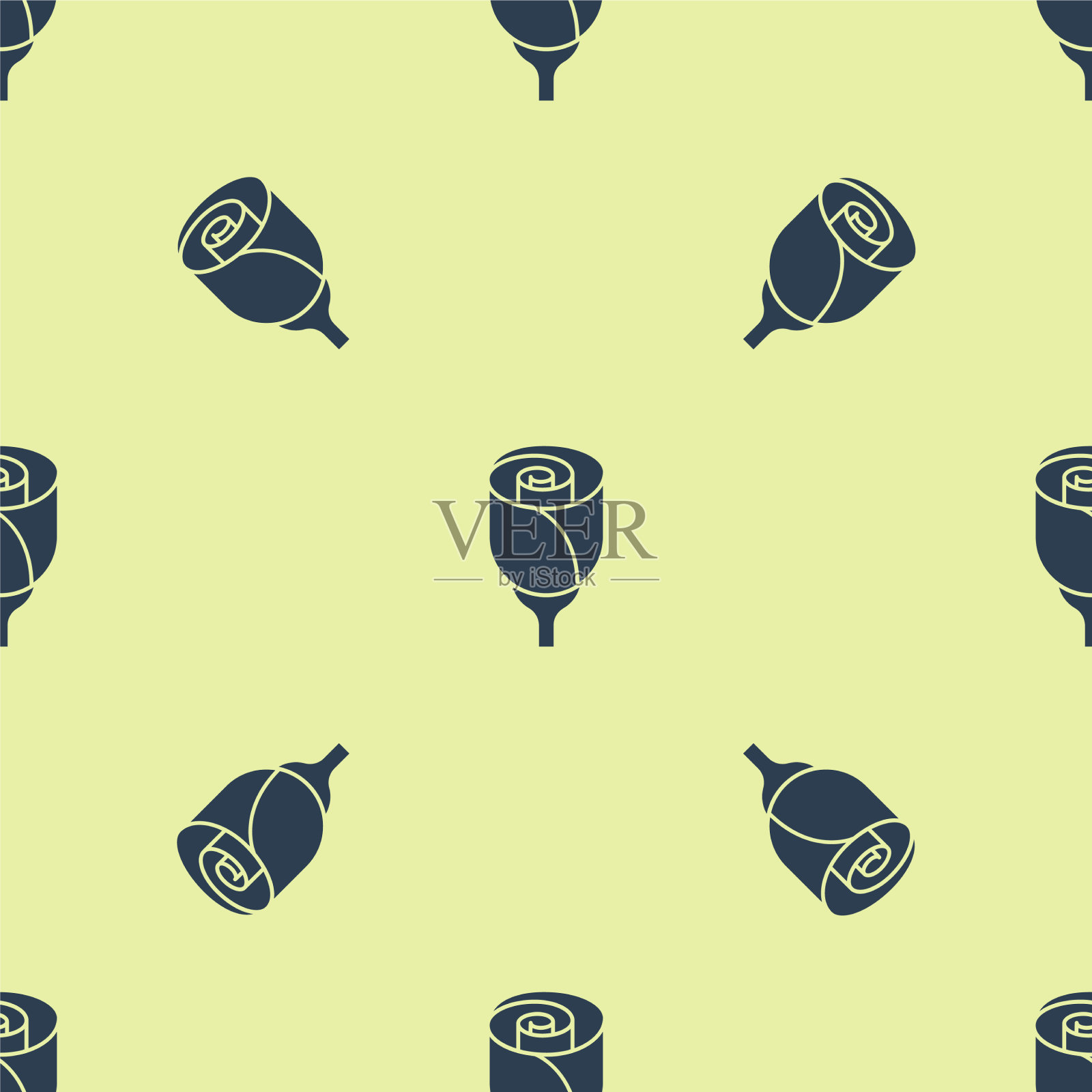 蓝花玫瑰图标孤立无缝图案上插画图片素材