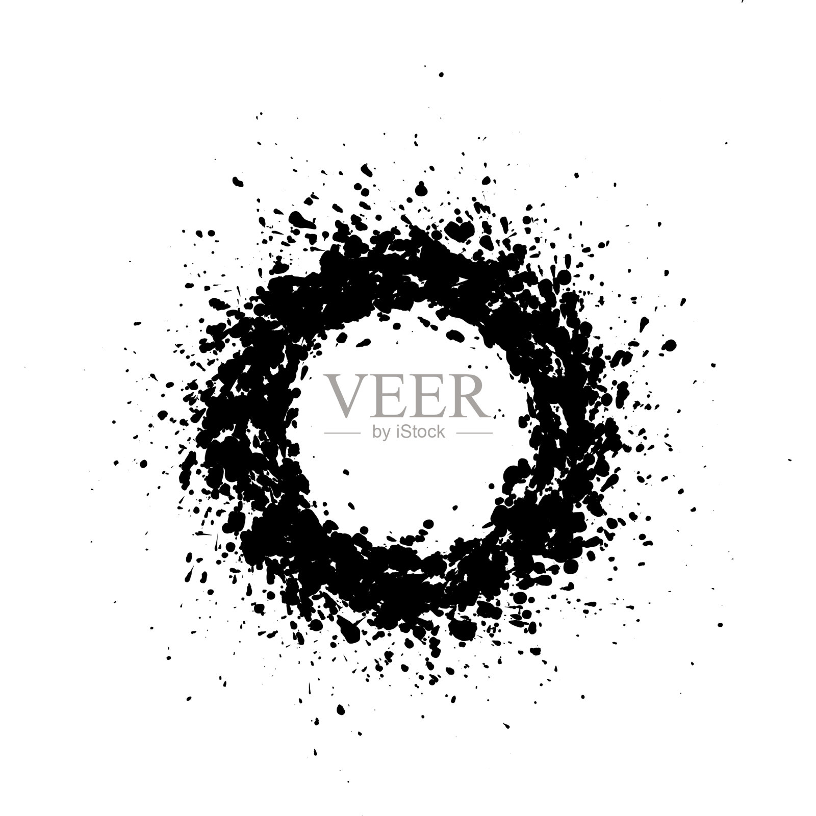 为文本框架留出空白的圆形框架插画图片素材