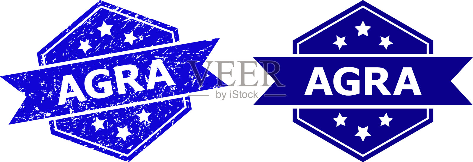 六角阿格拉密封与腐蚀的纹理和插画图片素材